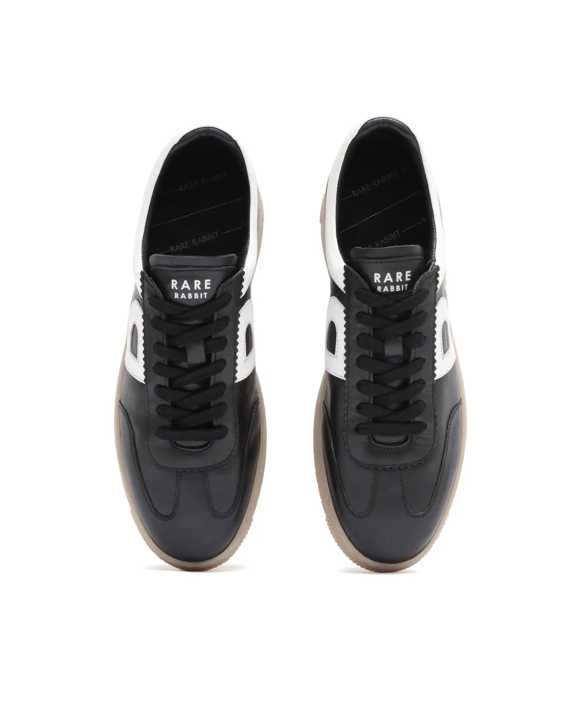 Rare Rabbit Men's Dorset Pro Black Genuine Leather Shoes Low-Top Lace-Up Dual Tone Sneaker Shoes - Image 4
