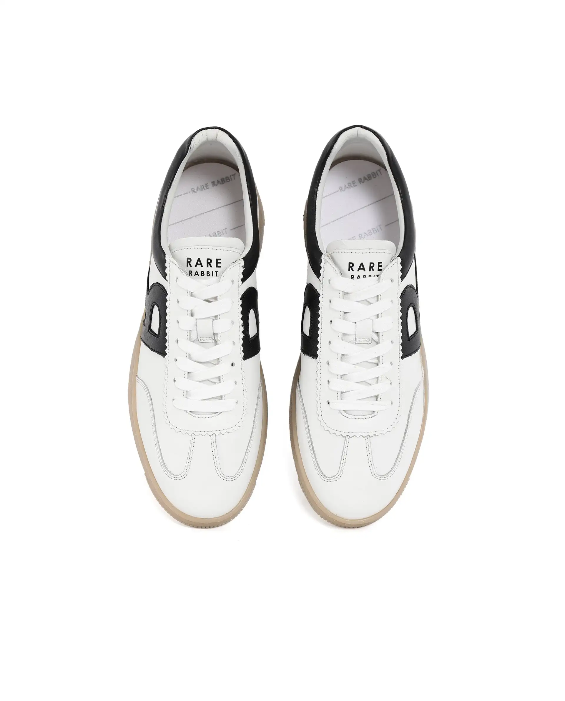 Rare Rabbit Men's Dorset Pro White Genuine Leather Shoes Low-Top Lace-Up Dual Tone Sneaker Shoes - Image 4