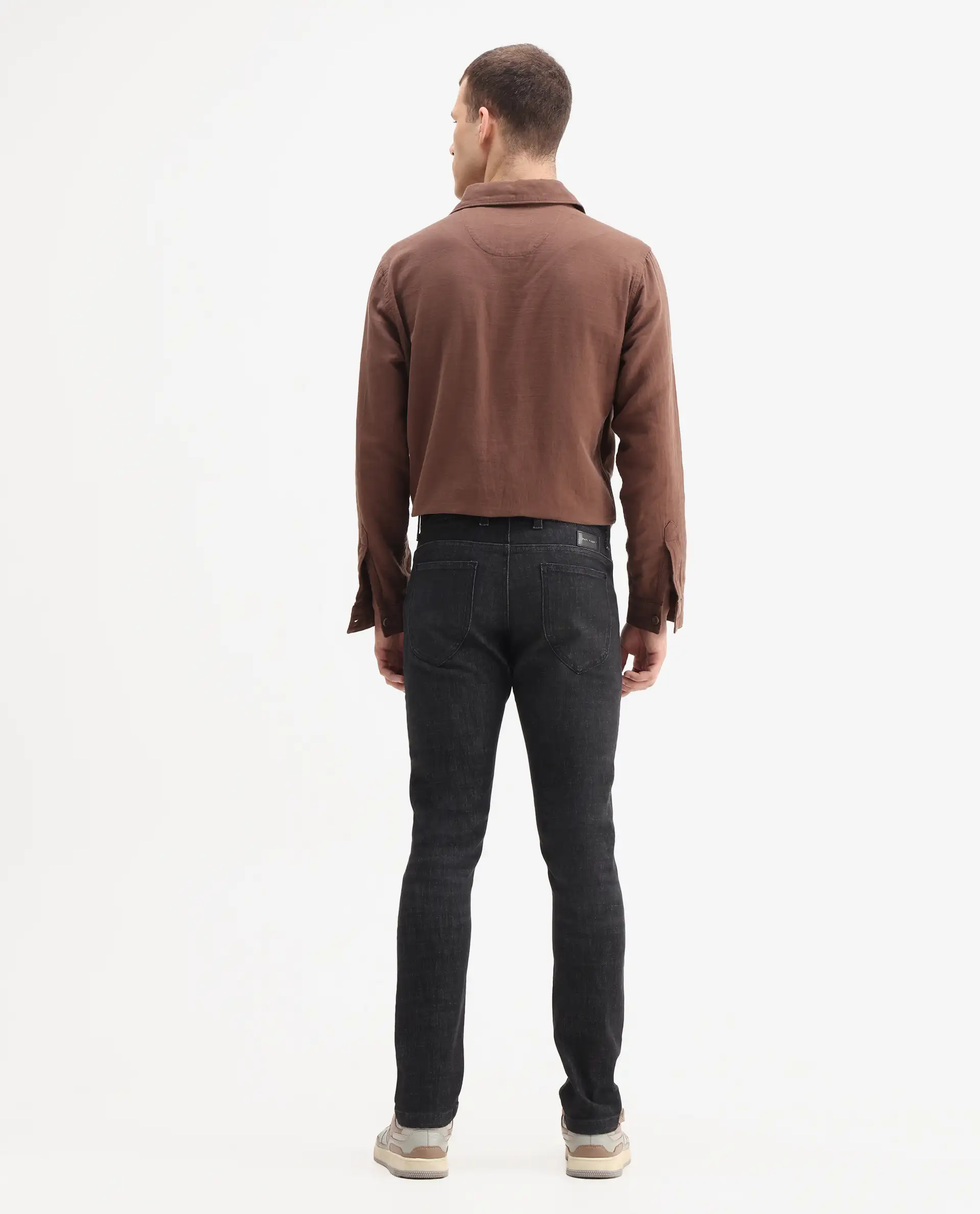 Rare Rabbit Mens Dove Black Cotton Polyester Solid Skinny Fit Jeans - Image 8