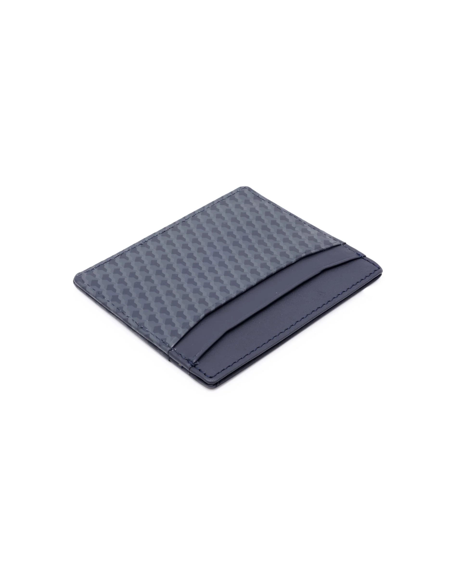 Rare Rabbit Mens Drac Blue Slim Rfid Monogram Print Credit Card Holder - Image 6