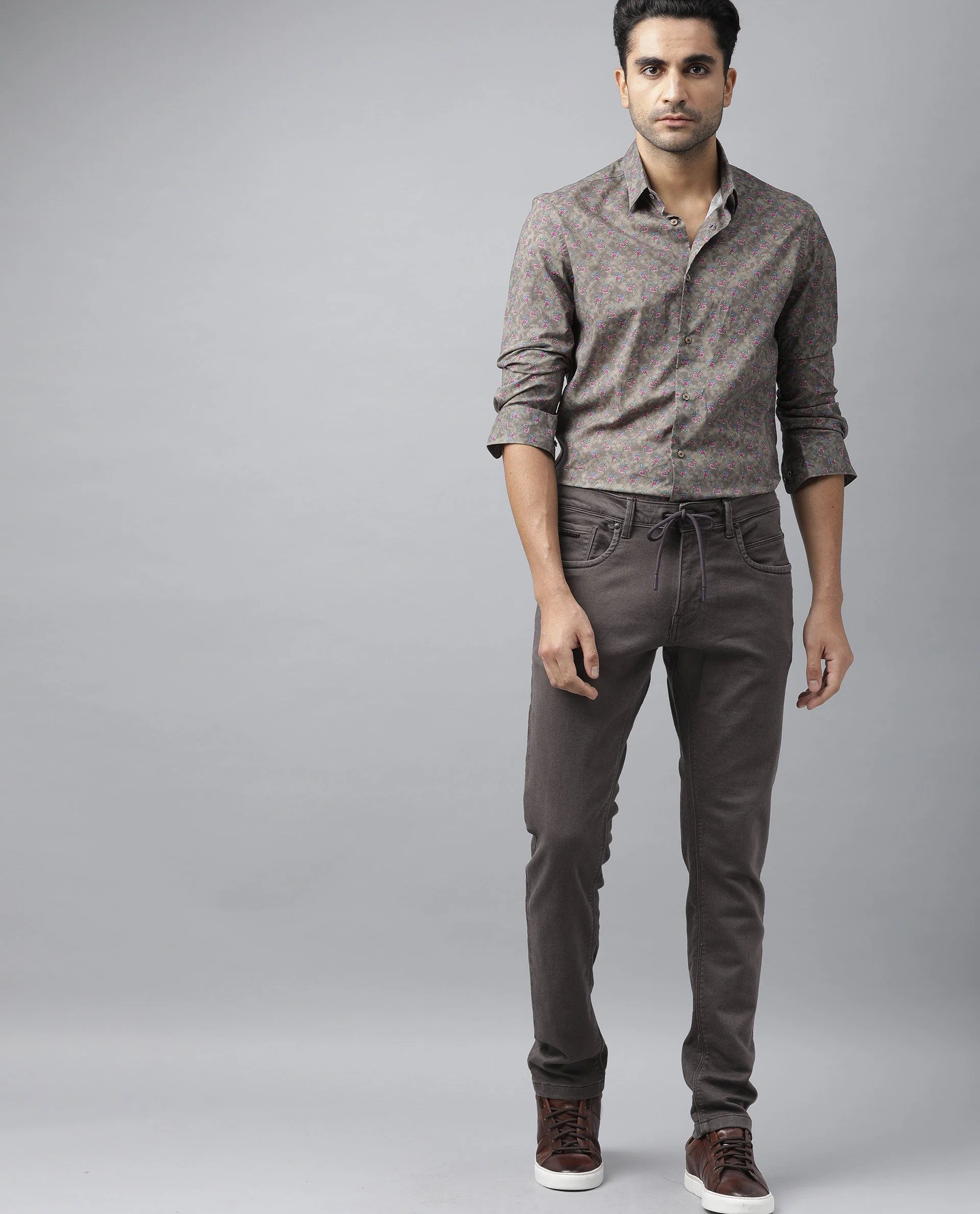 Rare Rabbit Men's Drake Brown Cotton Morris Regular Fit Jeans - Image 3
