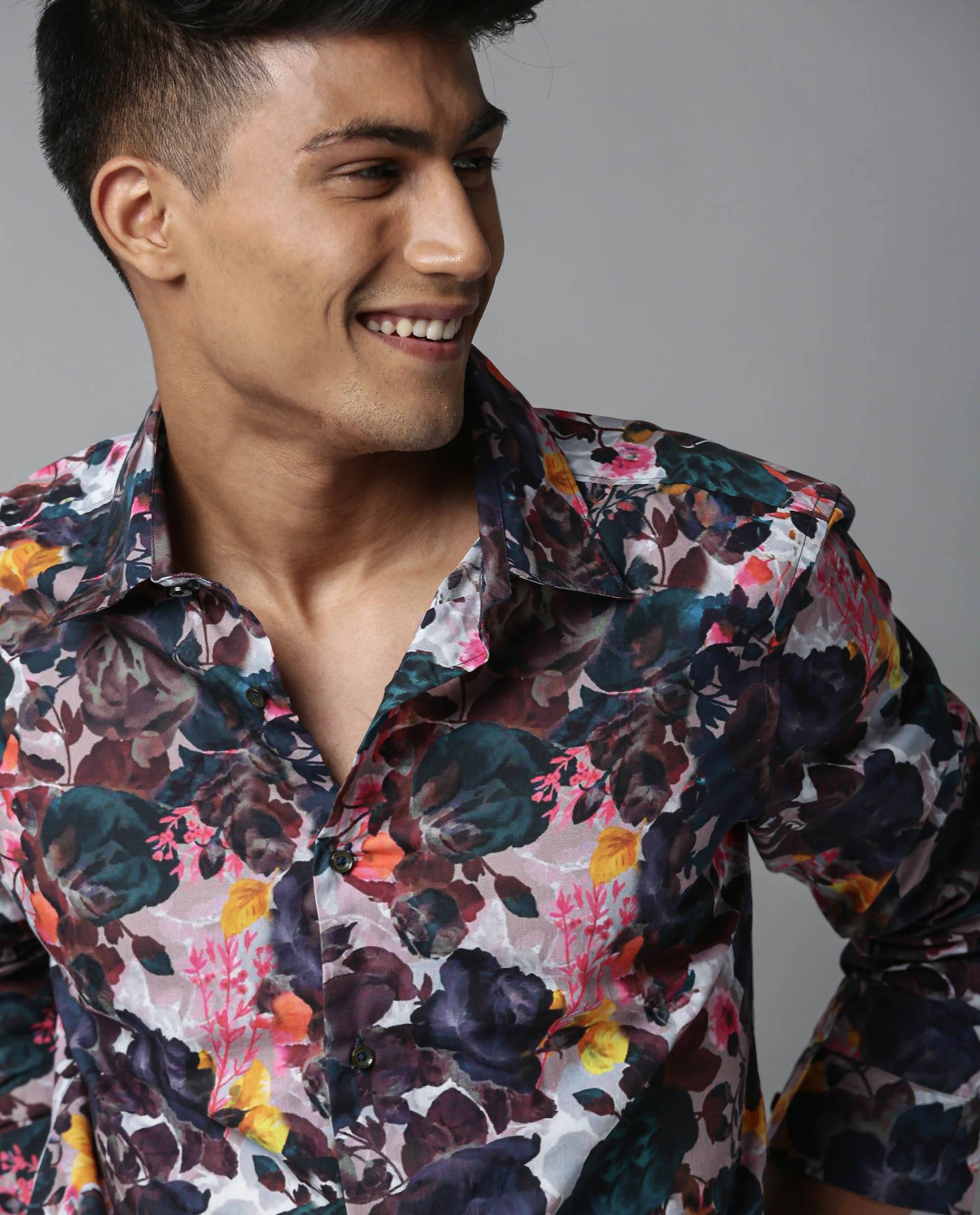 Rare Rabbit Men's Drakee White Cotton Floral Print Regular Fit Full Sleeve Collared Shirt - Image 5