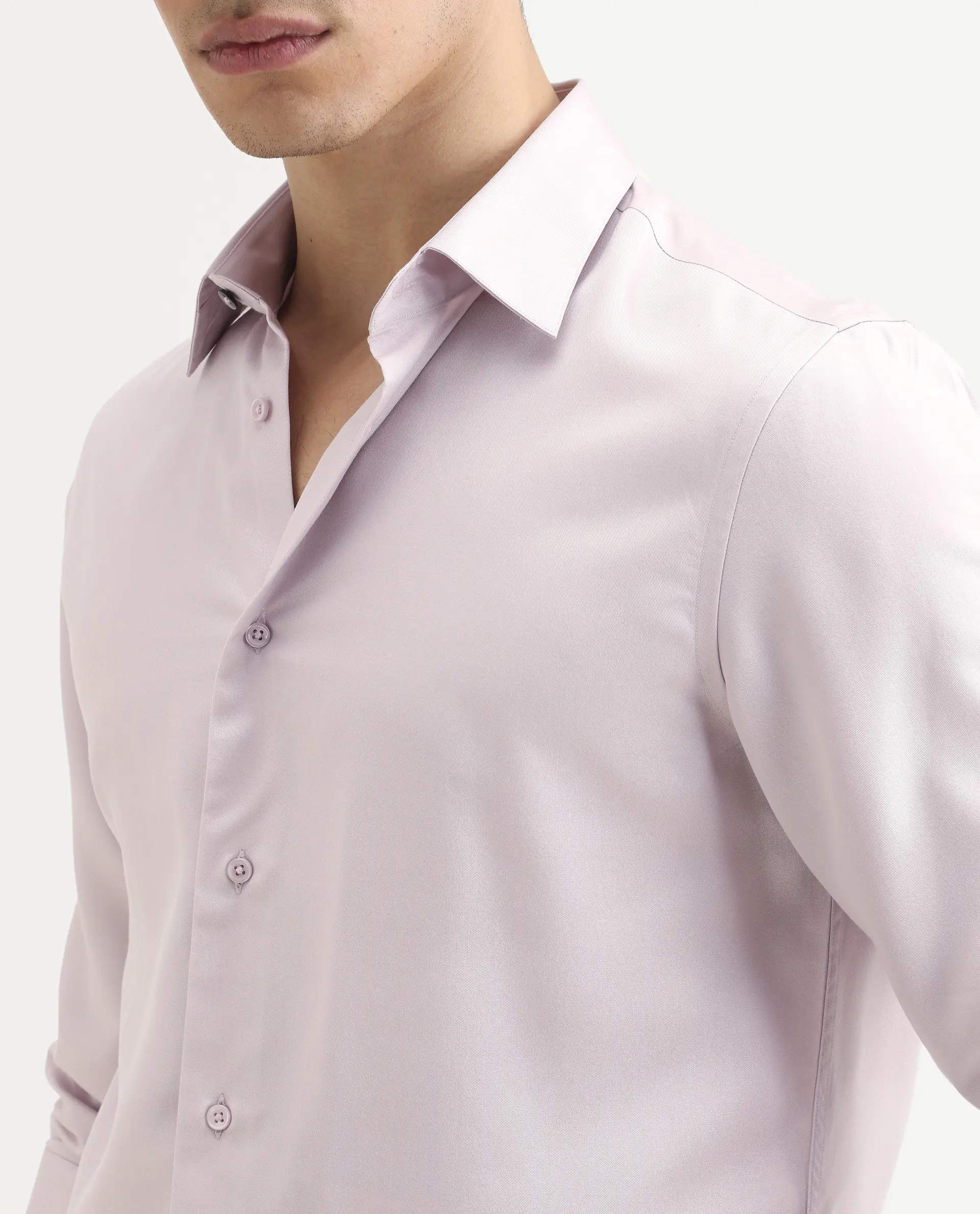 Rare Rabbit Men's Dream Dusky Peach Tencel Fabric Full Sleeve Spread Collar Morris Regular Fit Plain Shirt - Image 3
