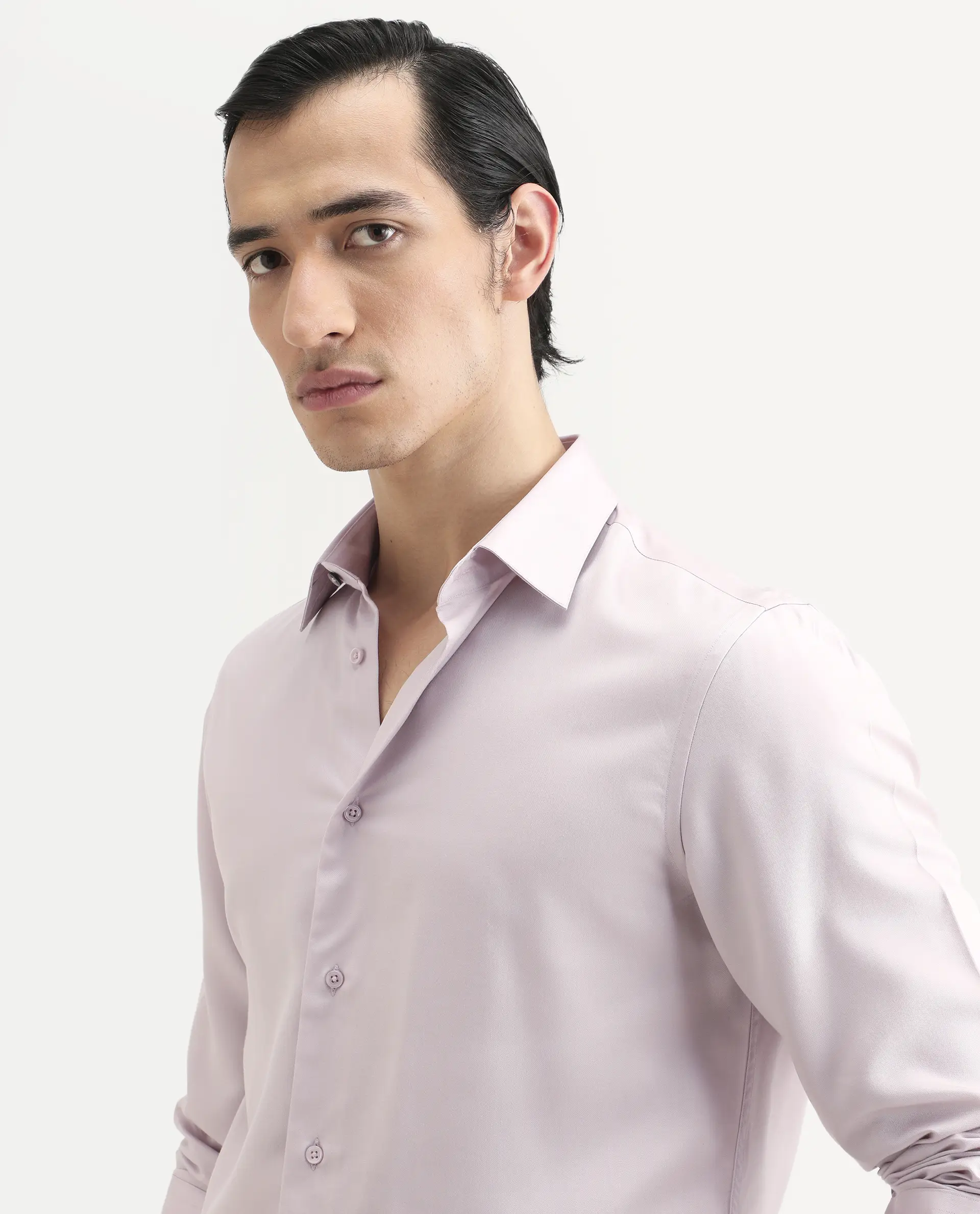 Rare Rabbit Men's Dream Dusky Peach Tencel Fabric Full Sleeve Spread Collar Morris Regular Fit Plain Shirt - Image 4