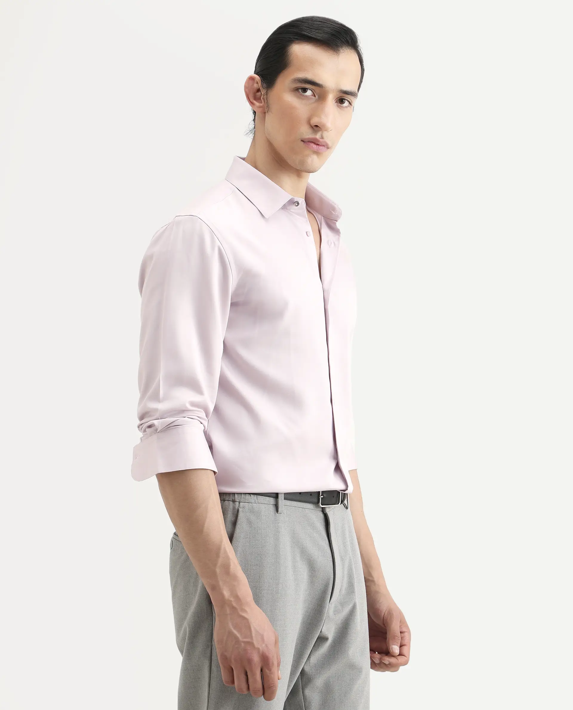 Rare Rabbit Men's Dream Dusky Peach Tencel Fabric Full Sleeve Spread Collar Morris Regular Fit Plain Shirt - Image 6
