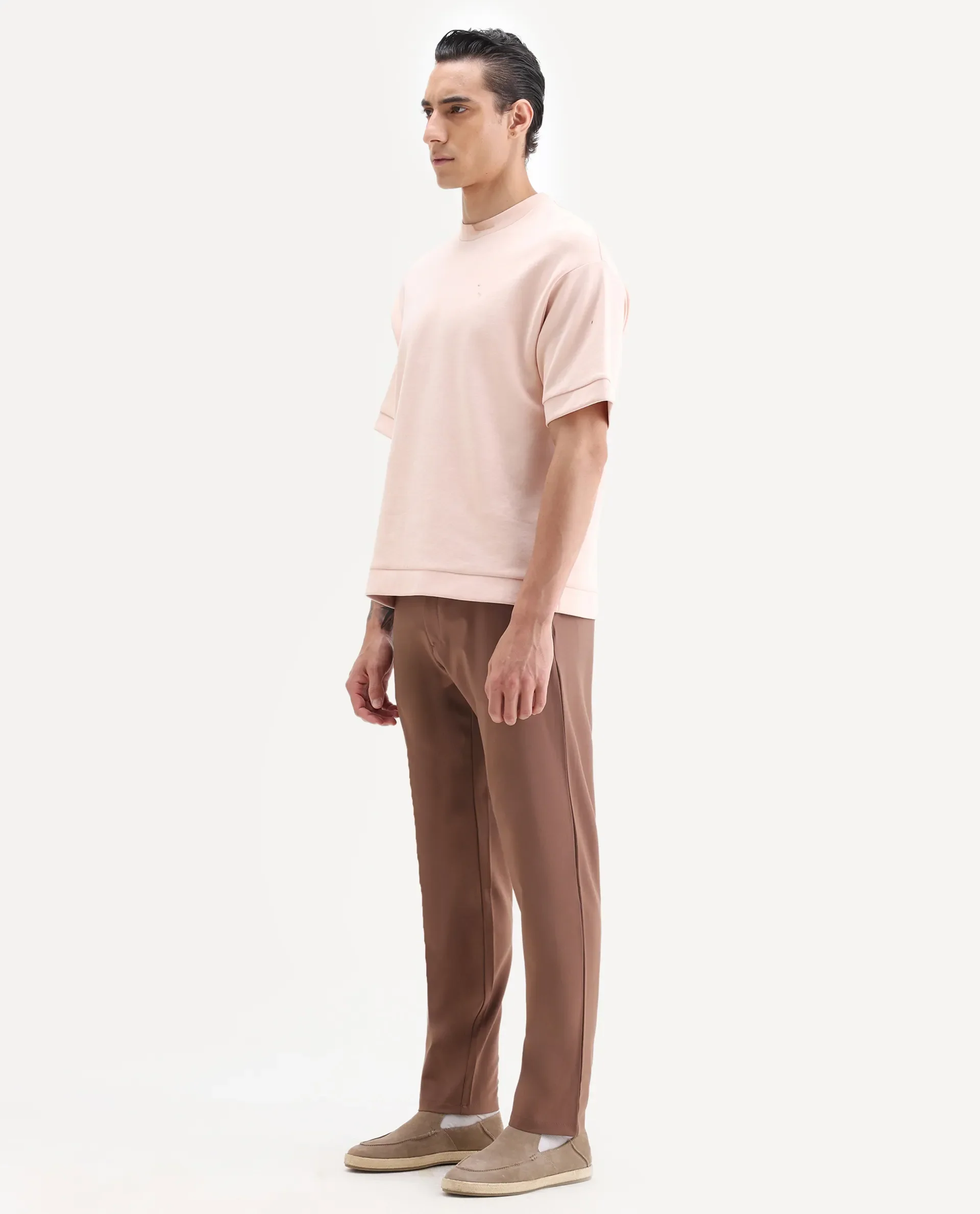 Rare Rabbit Men's Driver-2 Dusky Rust Polyester Blend Plain Regular Fit Trouser - Image 3