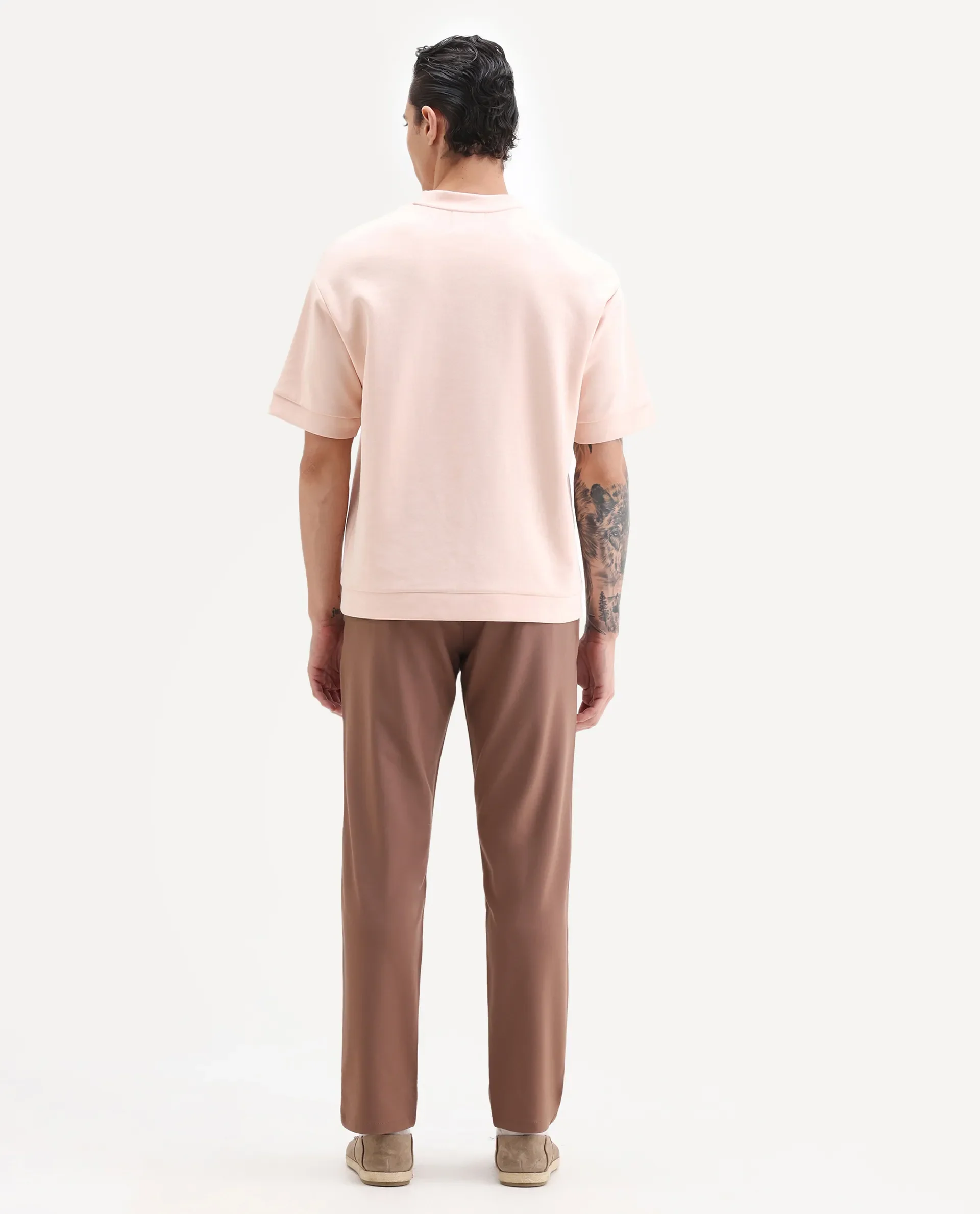 Rare Rabbit Men's Driver-2 Dusky Rust Polyester Blend Plain Regular Fit Trouser - Image 6