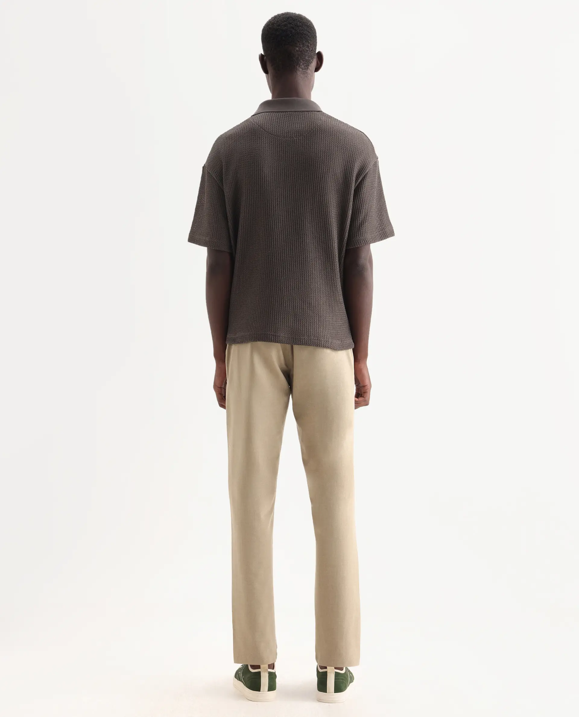 Rare Rabbit Men's Driver-Aw25 Khaki Polyester Blend Plain Regular Fit Trouser - Image 9