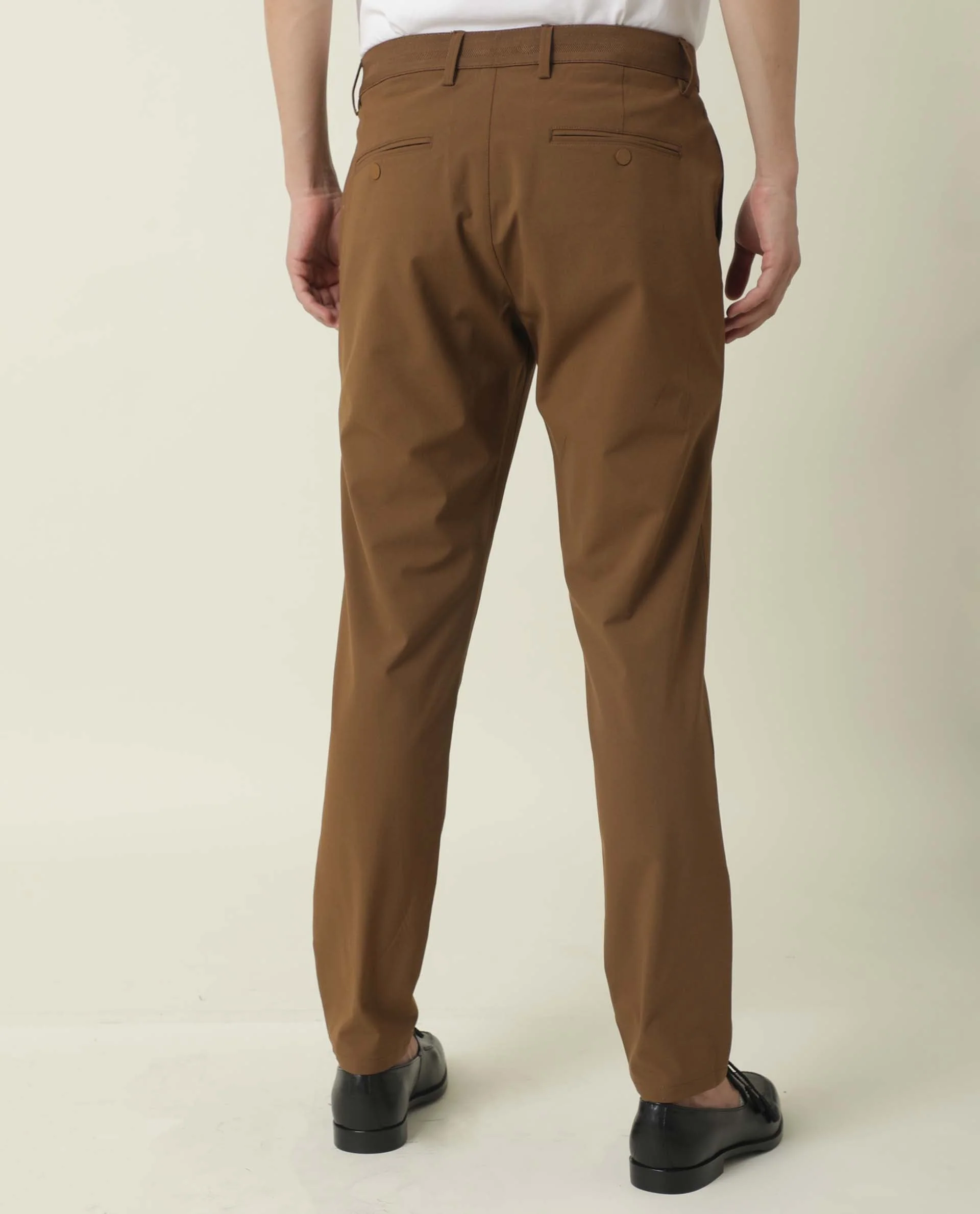 Rare Rabbit Men's Driver Brown Plain Regular Fit Trouser - Image 10