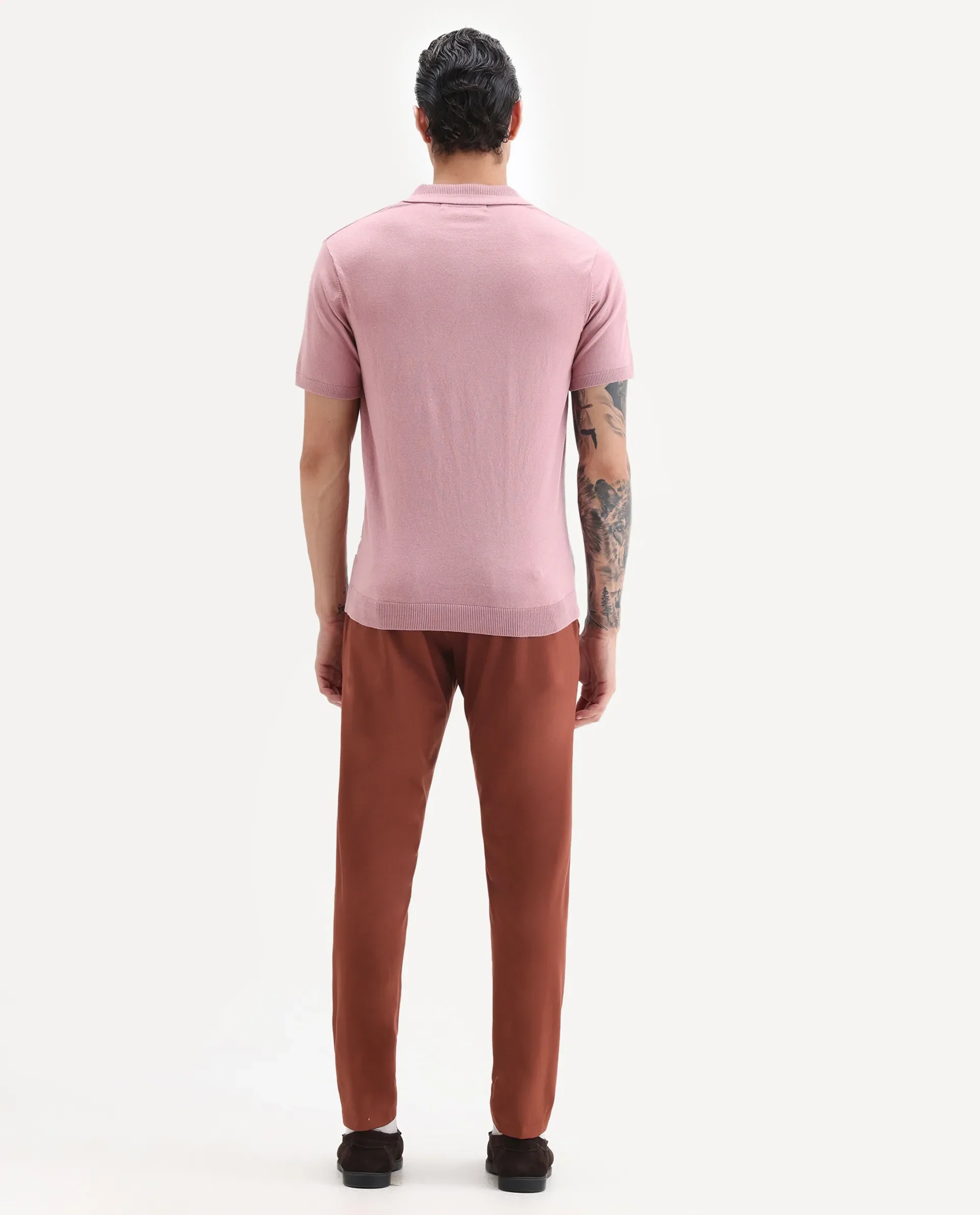 Rare Rabbit Men's Driver Rust Polyester Blend Plain Regular Fit Trouser - Image 7