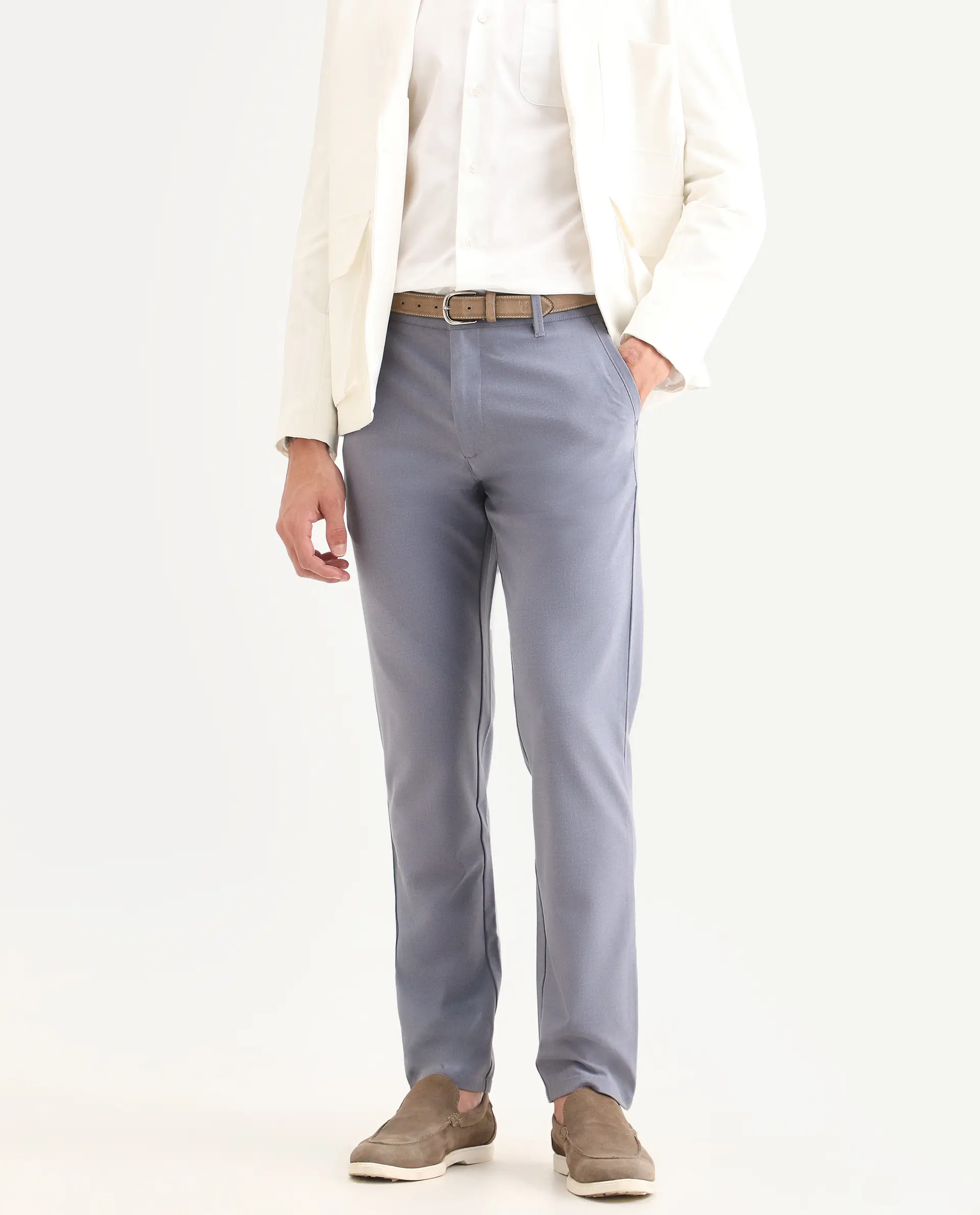 Rare Rabbit Men's Driver-Ss26 Dusky Purple Polyester Blend Fabric Regular Fit Plain Trouser - Image 2