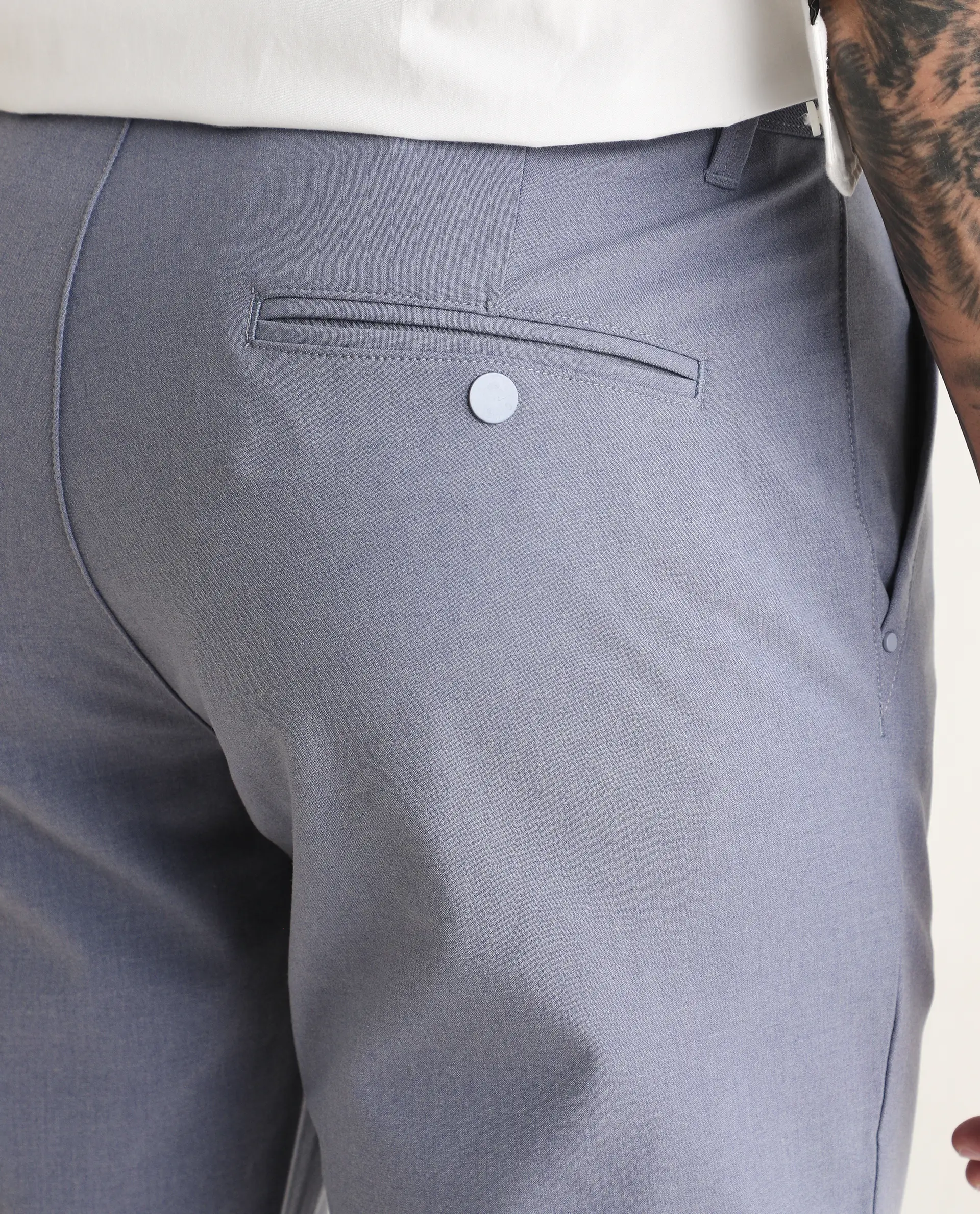 Rare Rabbit Men's Driver-Ss26 Dusky Purple Polyester Blend Fabric Regular Fit Plain Trouser - Image 6
