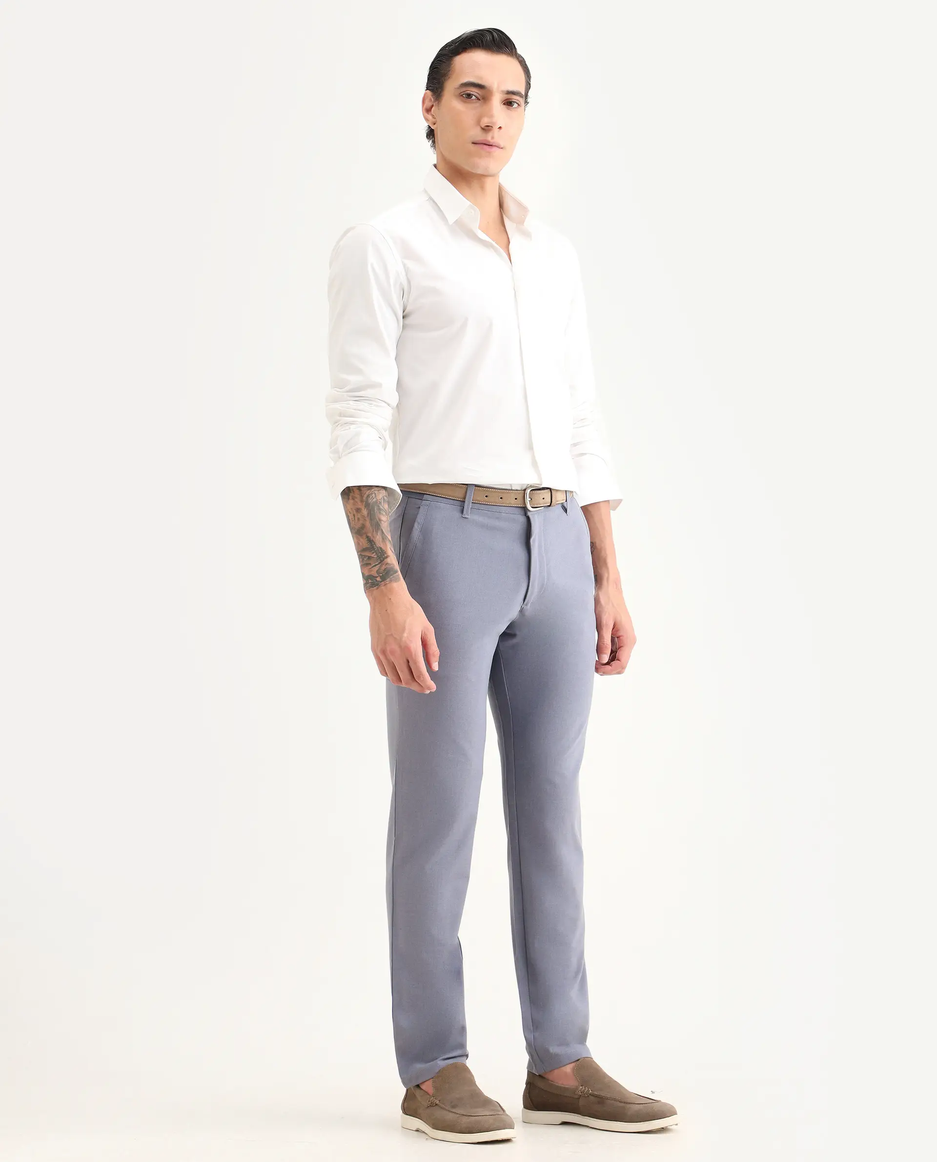 Rare Rabbit Men's Driver-Ss26 Dusky Purple Polyester Blend Fabric Regular Fit Plain Trouser - Image 7