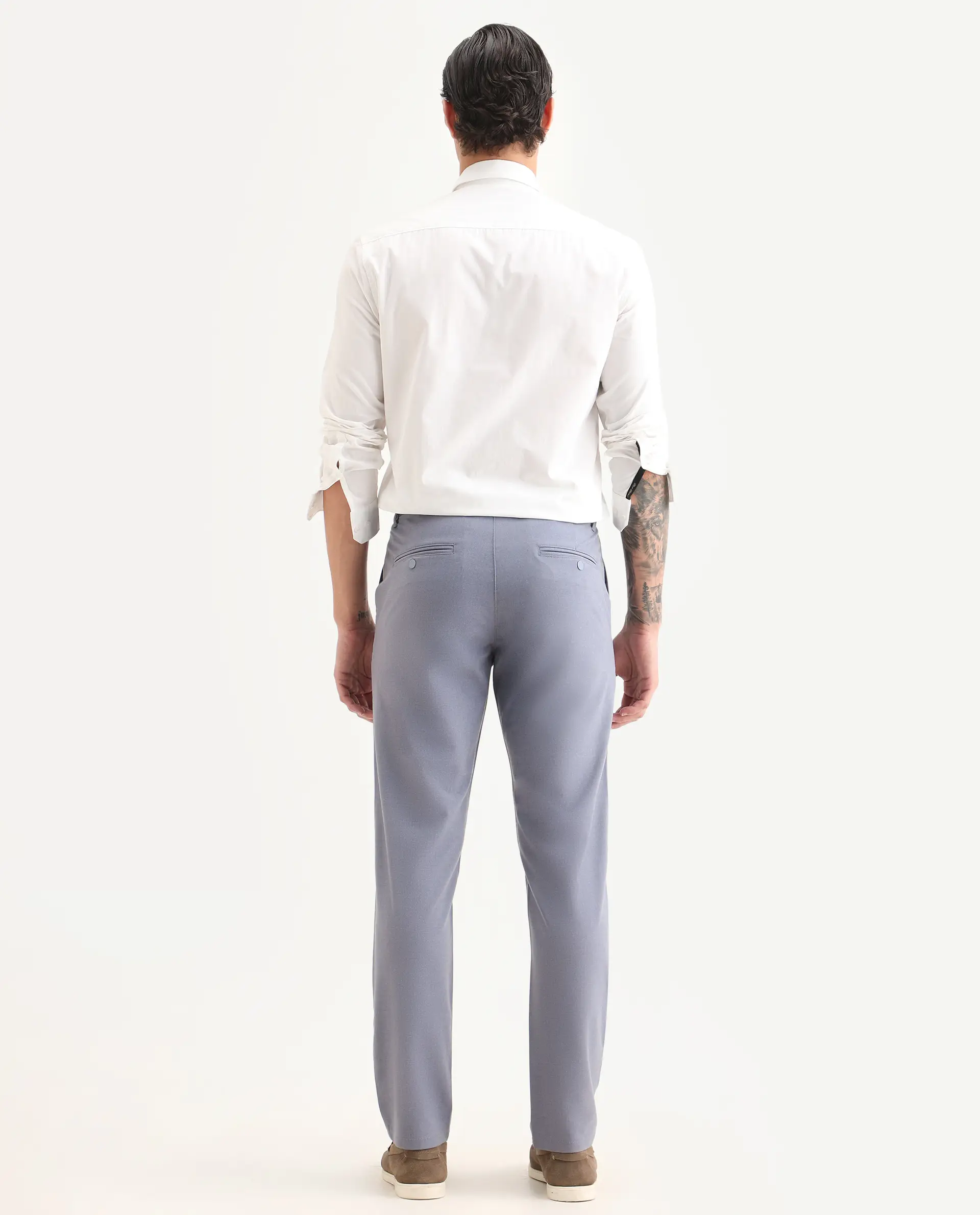 Rare Rabbit Men's Driver-Ss26 Dusky Purple Polyester Blend Fabric Regular Fit Plain Trouser - Image 8