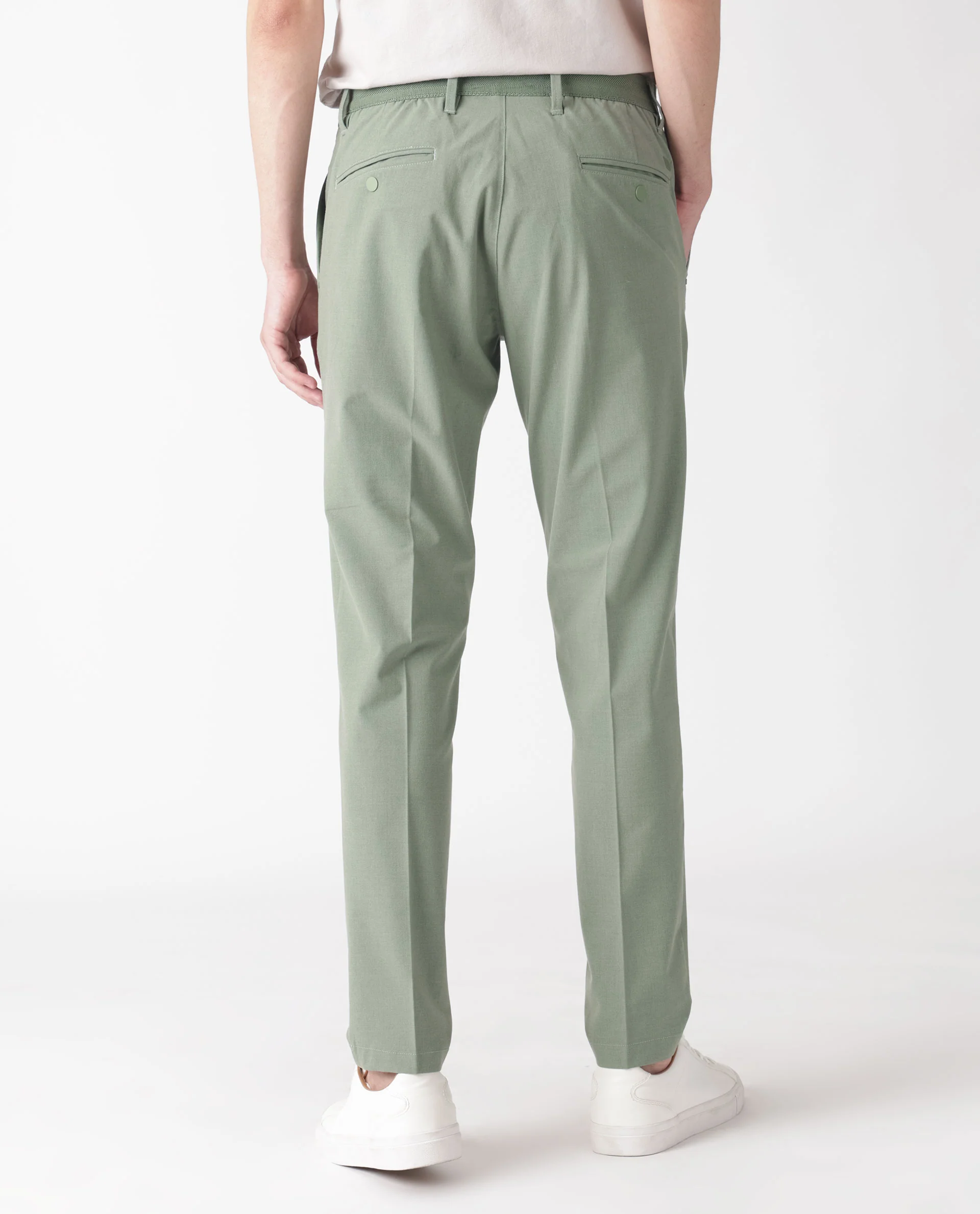 Rare Rabbit Men's Drivers Dusky Green Polyester Regular Fit Trouser - Image 11