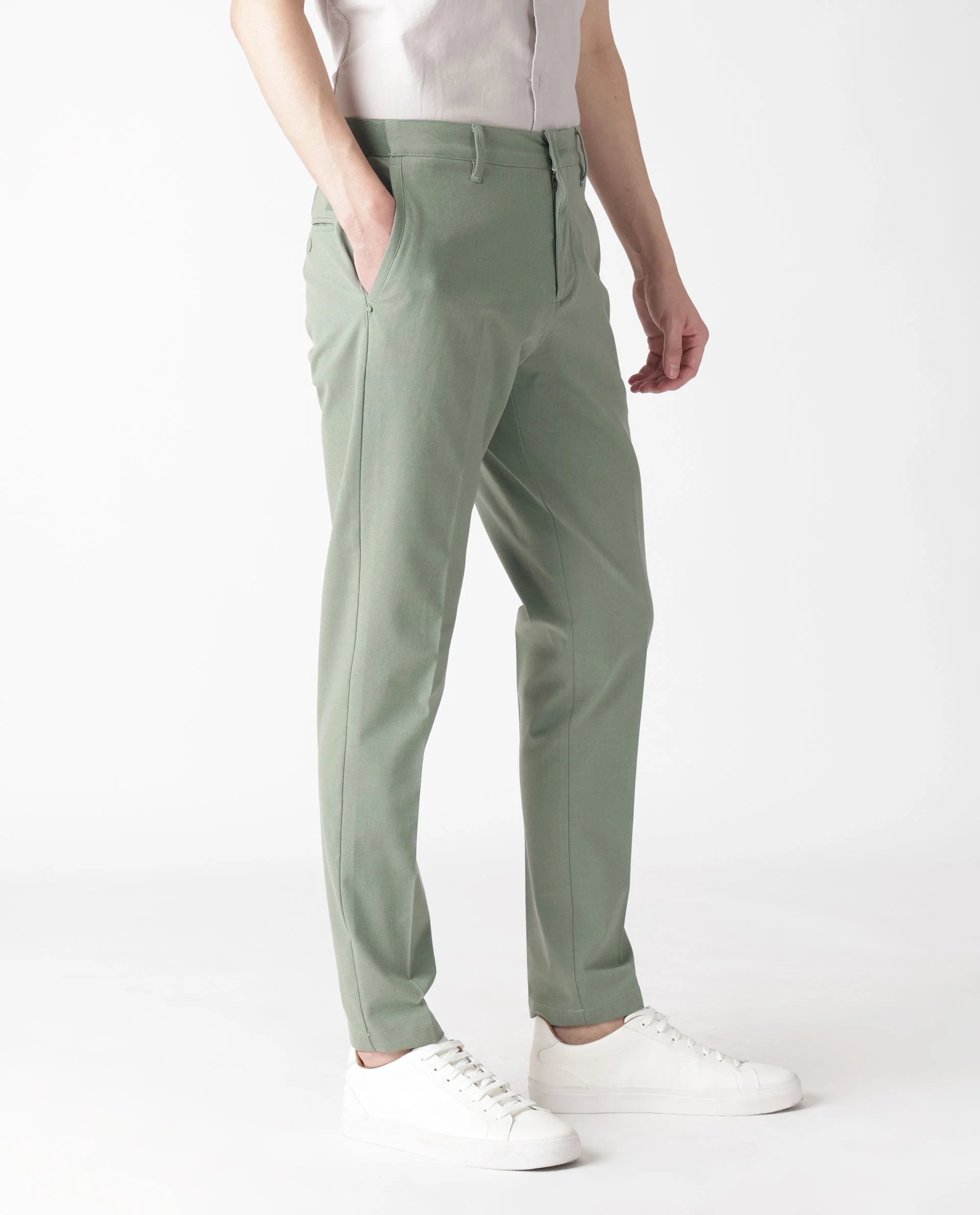 Rare Rabbit Men's Drivers Dusky Green Polyester Regular Fit Trouser - Image 3