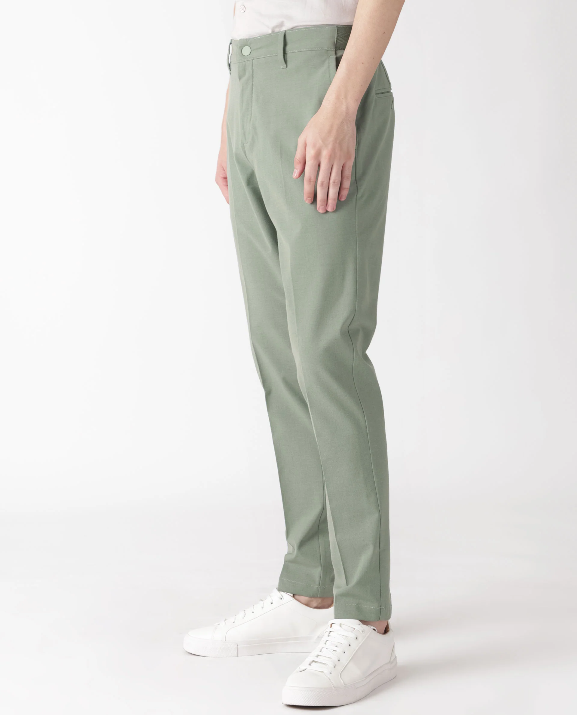 Rare Rabbit Men's Drivers Dusky Green Polyester Regular Fit Trouser - Image 8