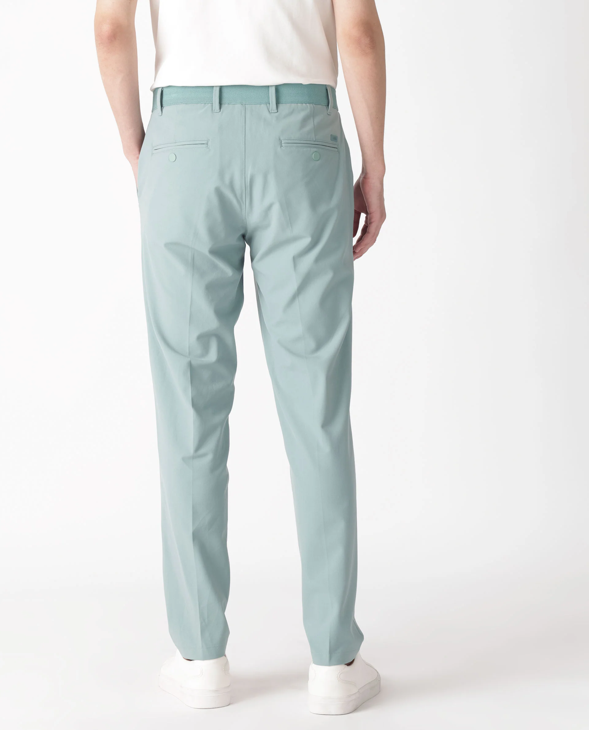 Rare Rabbit Men's Drivers Pastel Green Polyester Blend Plain Regular Fit Trouser - Image 10