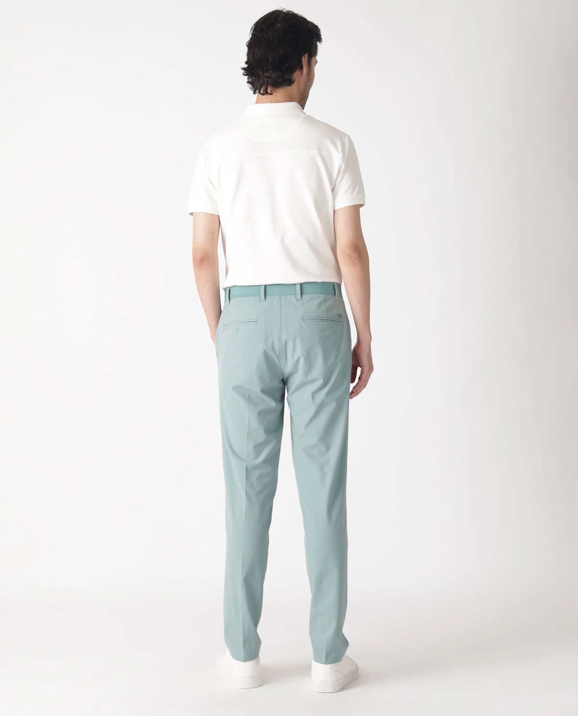 Rare Rabbit Men's Drivers Pastel Green Polyester Blend Plain Regular Fit Trouser - Image 11