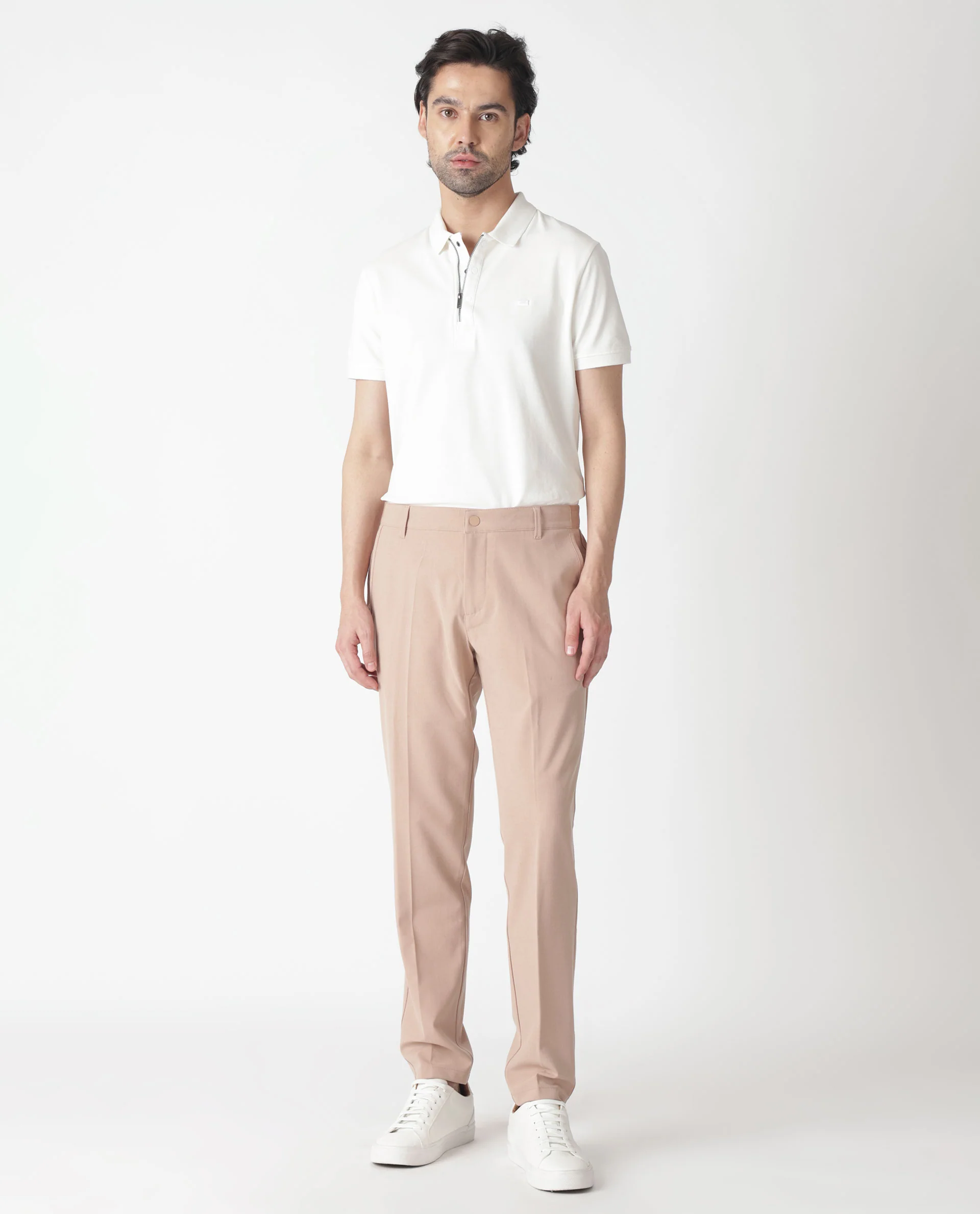 Rare Rabbit Men's Drivers Pastel Pink Polyester Plain Regular Fit Trouser - Image 13