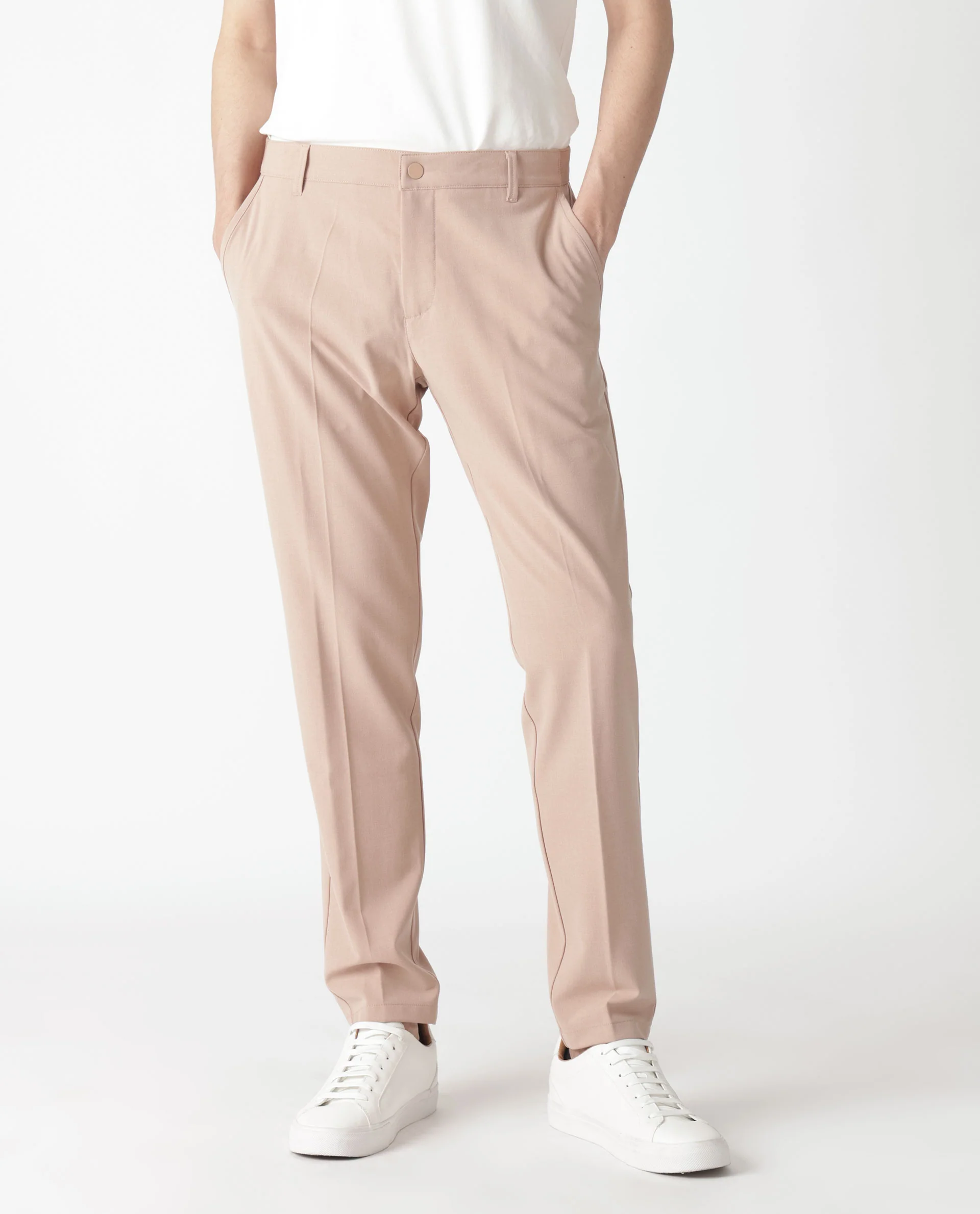 Rare Rabbit Men's Drivers Pastel Pink Polyester Plain Regular Fit Trouser - Image 15