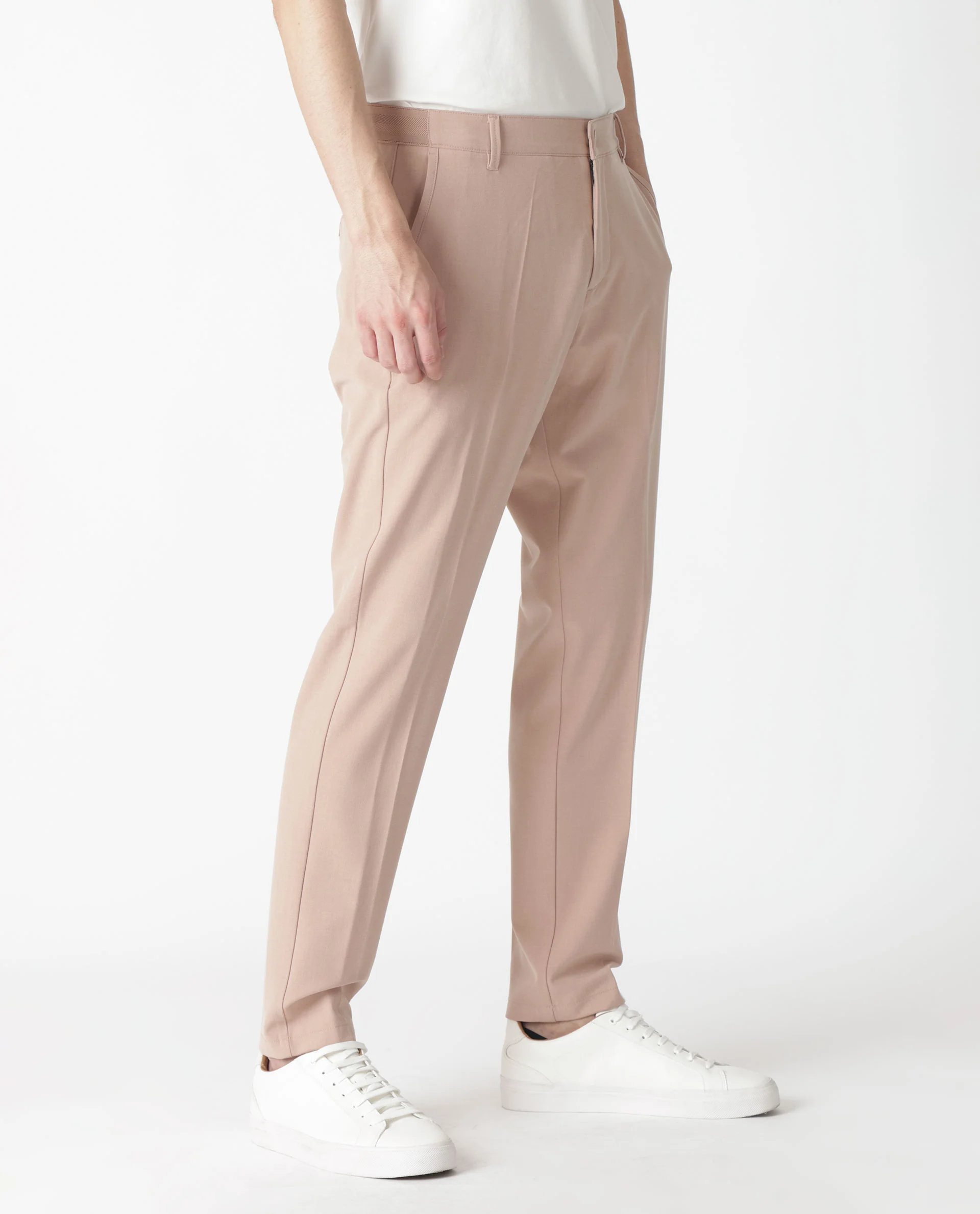 Rare Rabbit Men's Drivers Pastel Pink Polyester Plain Regular Fit Trouser - Image 2