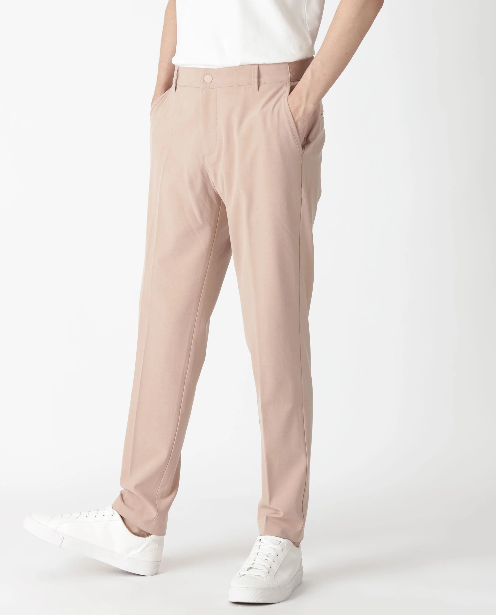 Rare Rabbit Men's Drivers Pastel Pink Polyester Plain Regular Fit Trouser - Image 3