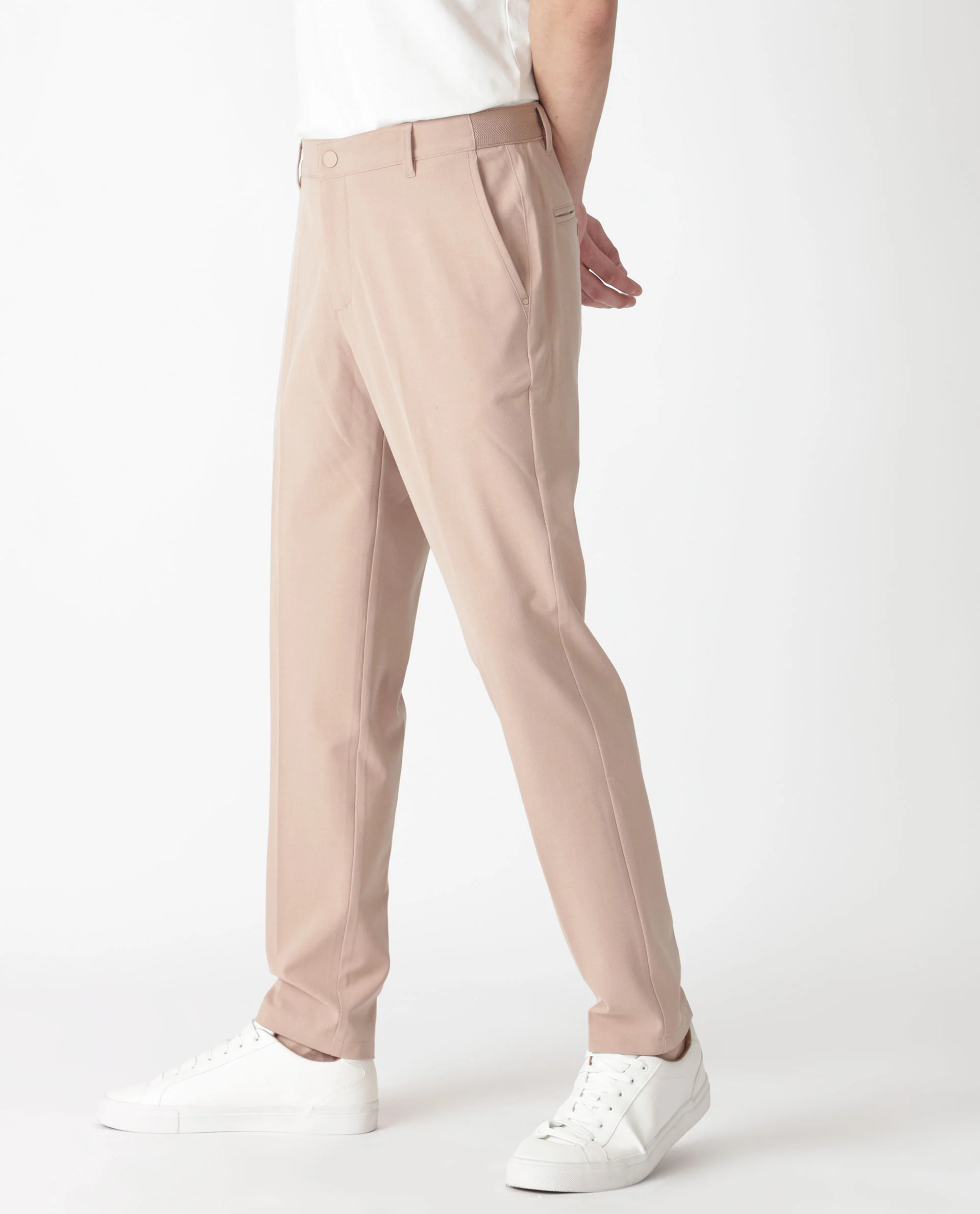 Rare Rabbit Men's Drivers Pastel Pink Polyester Plain Regular Fit Trouser - Image 9
