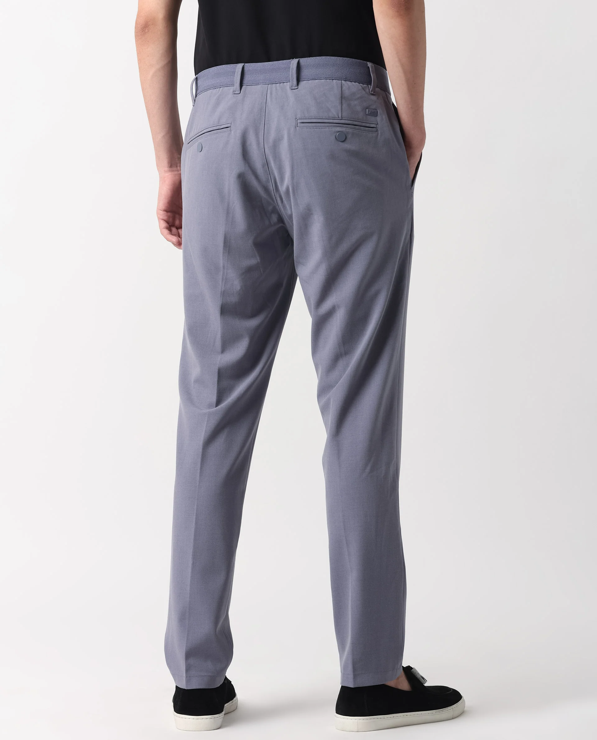 Rare Rabbit Men's Drivers Pastel Purple Polyester Blend Plain Regular Fit Trouser - Image 10