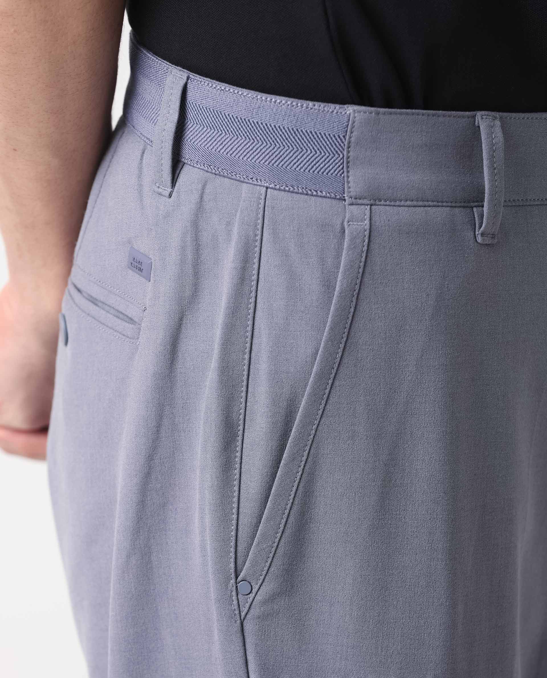 Rare Rabbit Men's Drivers Pastel Purple Polyester Blend Plain Regular Fit Trouser - Image 2