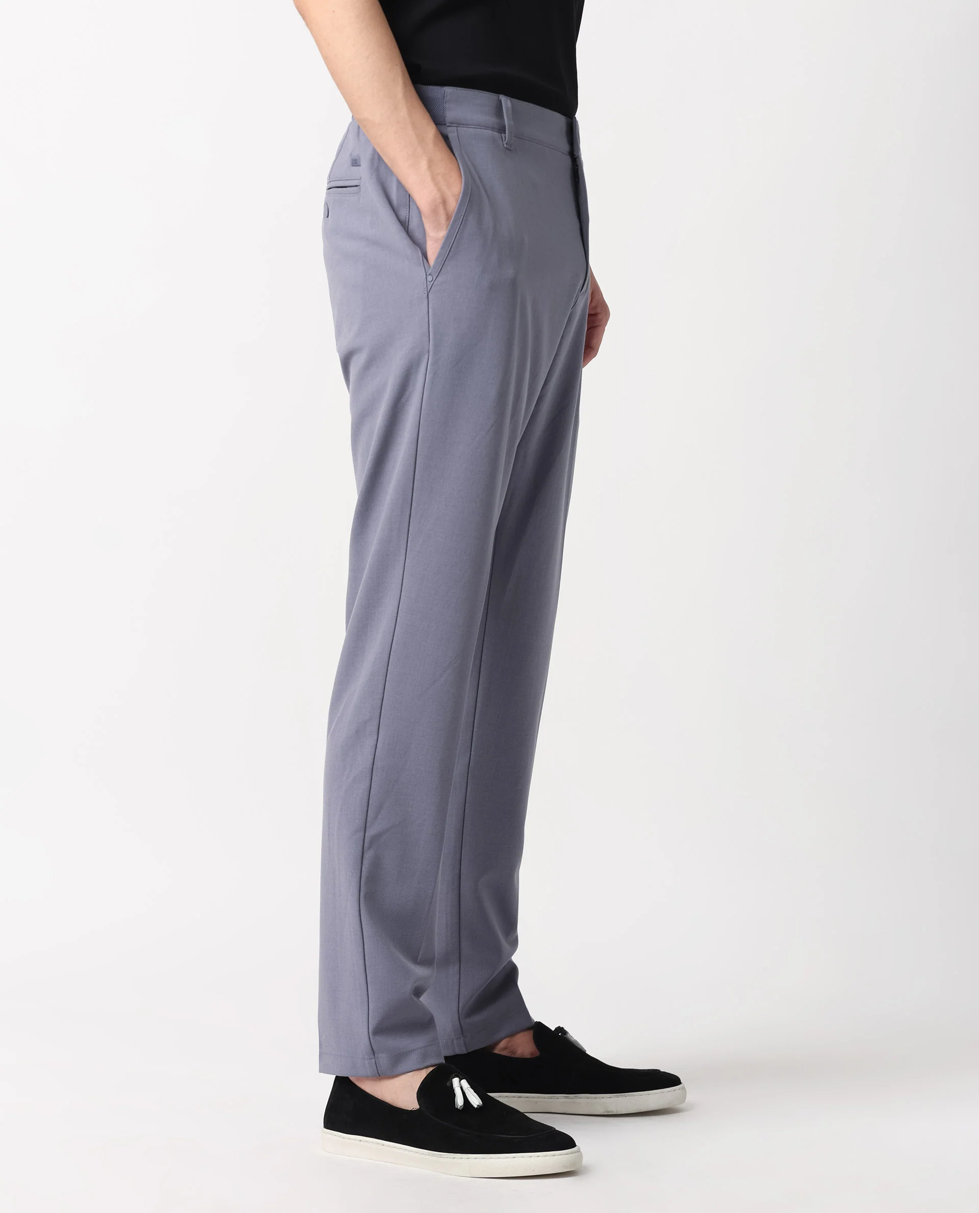 Rare Rabbit Men's Drivers Pastel Purple Polyester Blend Plain Regular Fit Trouser - Image 8