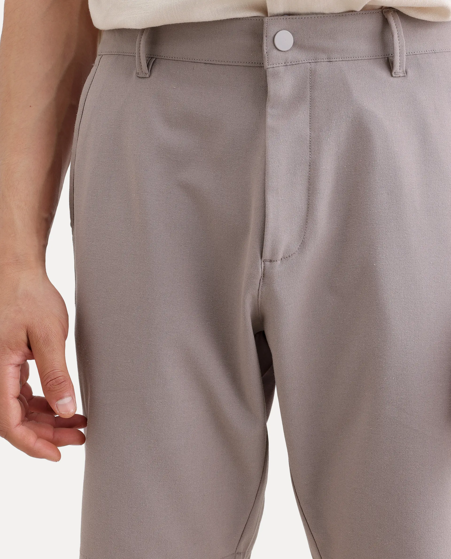 Rare Rabbit Men's Drivo-Ss26 Dusky Peach Polyester Blend Fabric Regular Fit Plain Shorts - Image 3