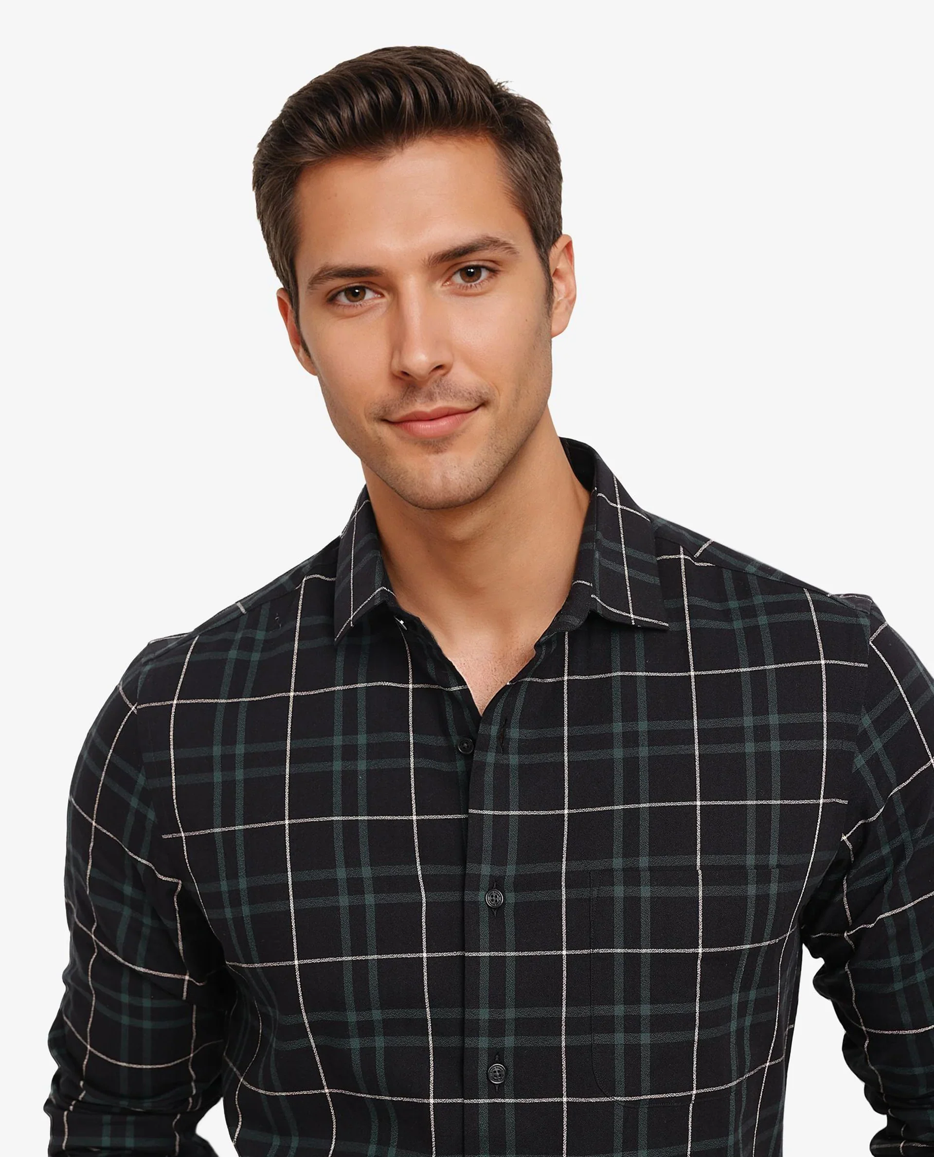 Rare Rabbit Men's Droline Black Cotton Checked Print Regular Fit Full Sleeve Collared Shirt - Image 6