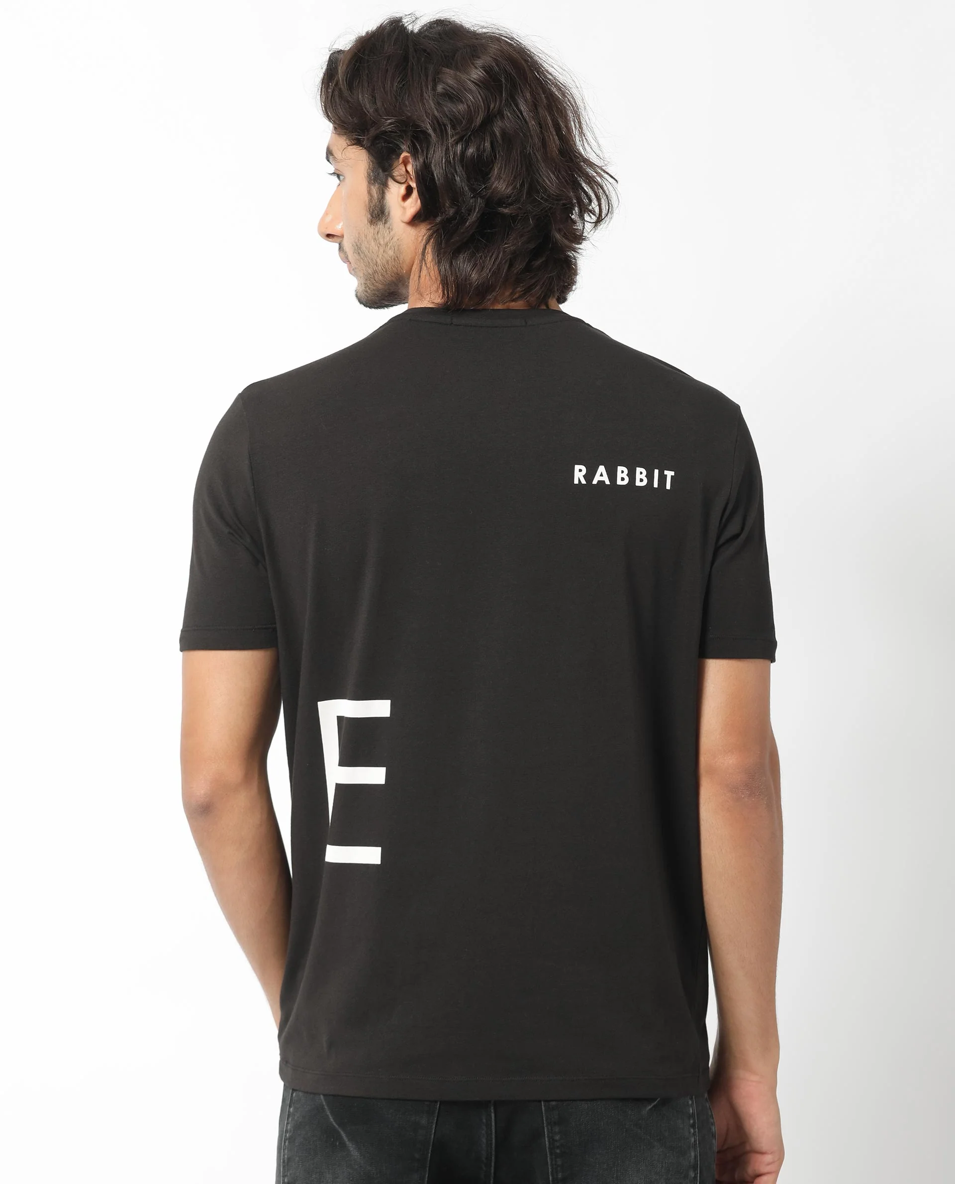 Rare Rabbit Men's Drover Black Cotton Graphic Print Slim Fit Half Sleeve Crew Neck T-Shirt - Image 8