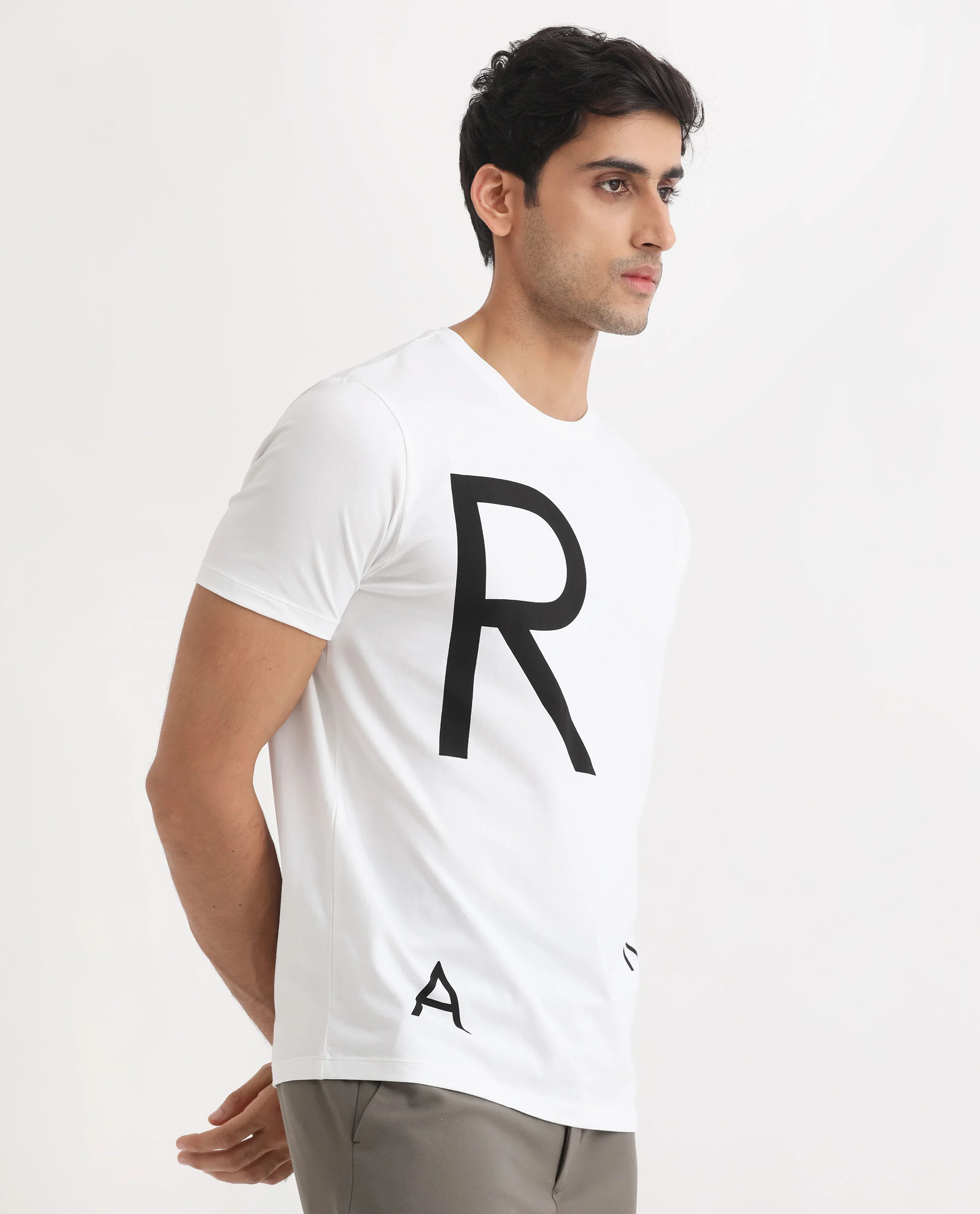 Rare Rabbit Men's Drover White Cotton Graphic Print Slim Fit Half Sleeve Crew Neck T-Shirt - Image 7