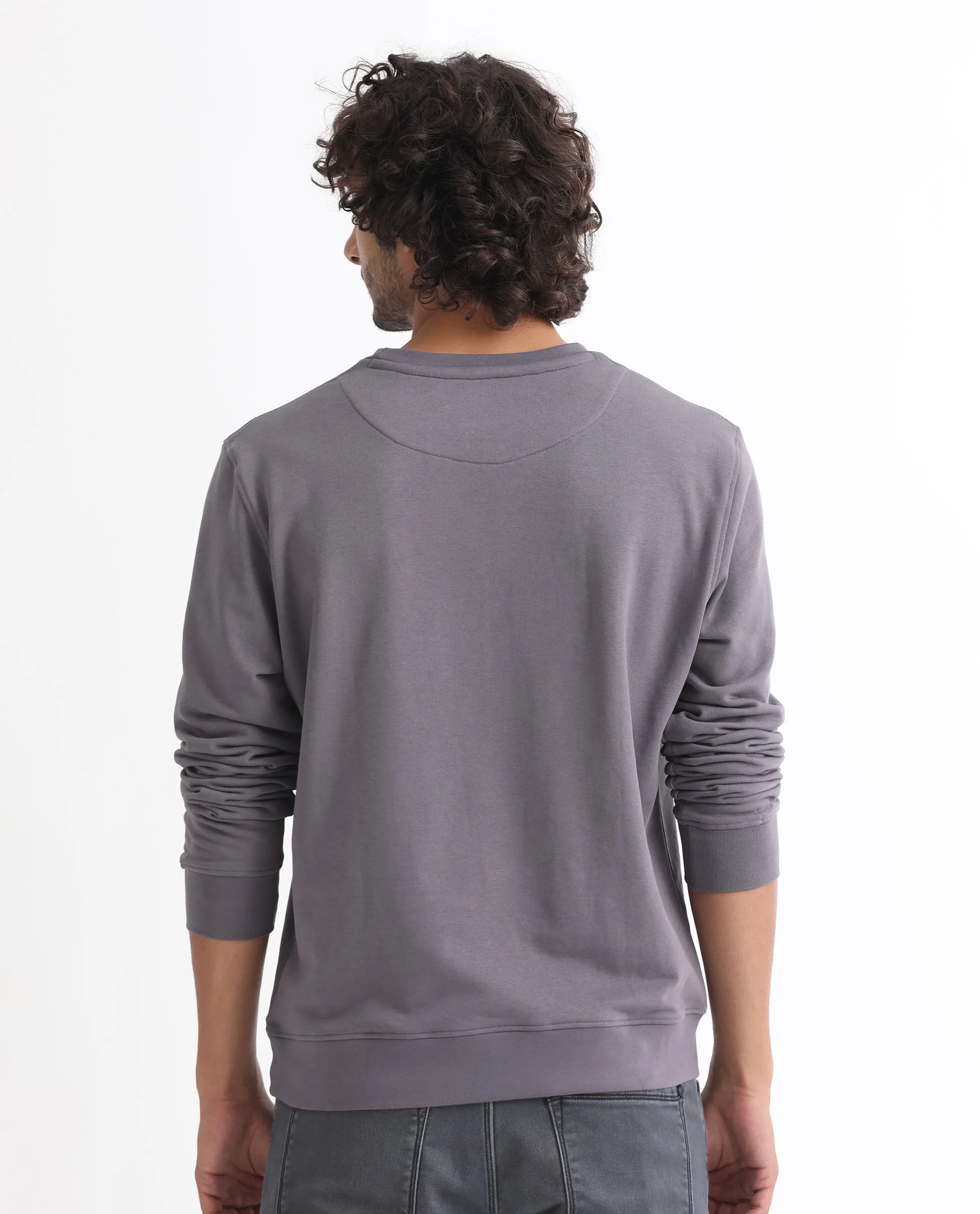 Rare Rabbit Men's Drovie Purple Graphic Print Regular Fit Full Sleeve Crew Neck Sweatshirt - Image 8