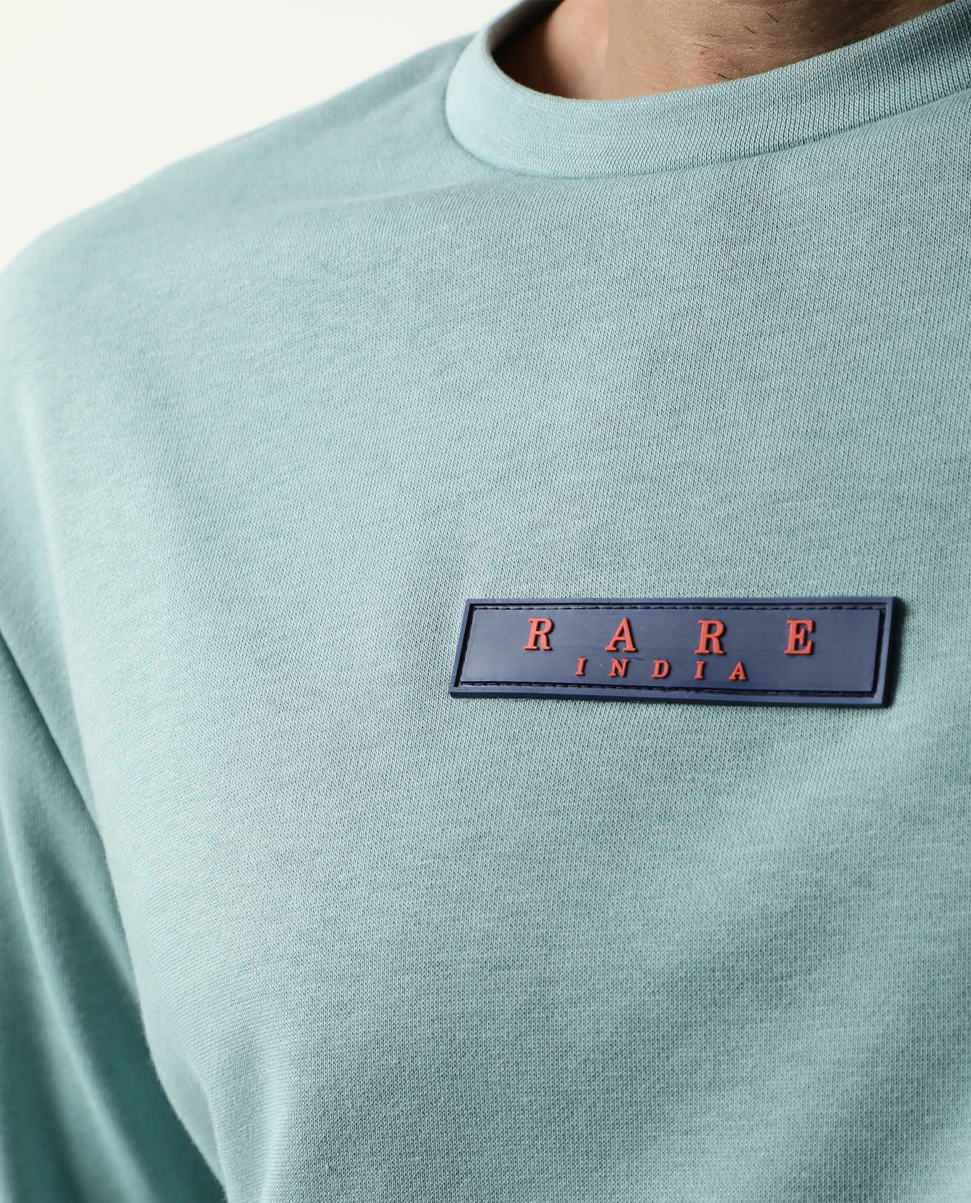 Rare Rabbit Men's Droy Blue Cotton Graphic Print Regular Fit Full Sleeve Crew Neck Sweatshirt - Image 3