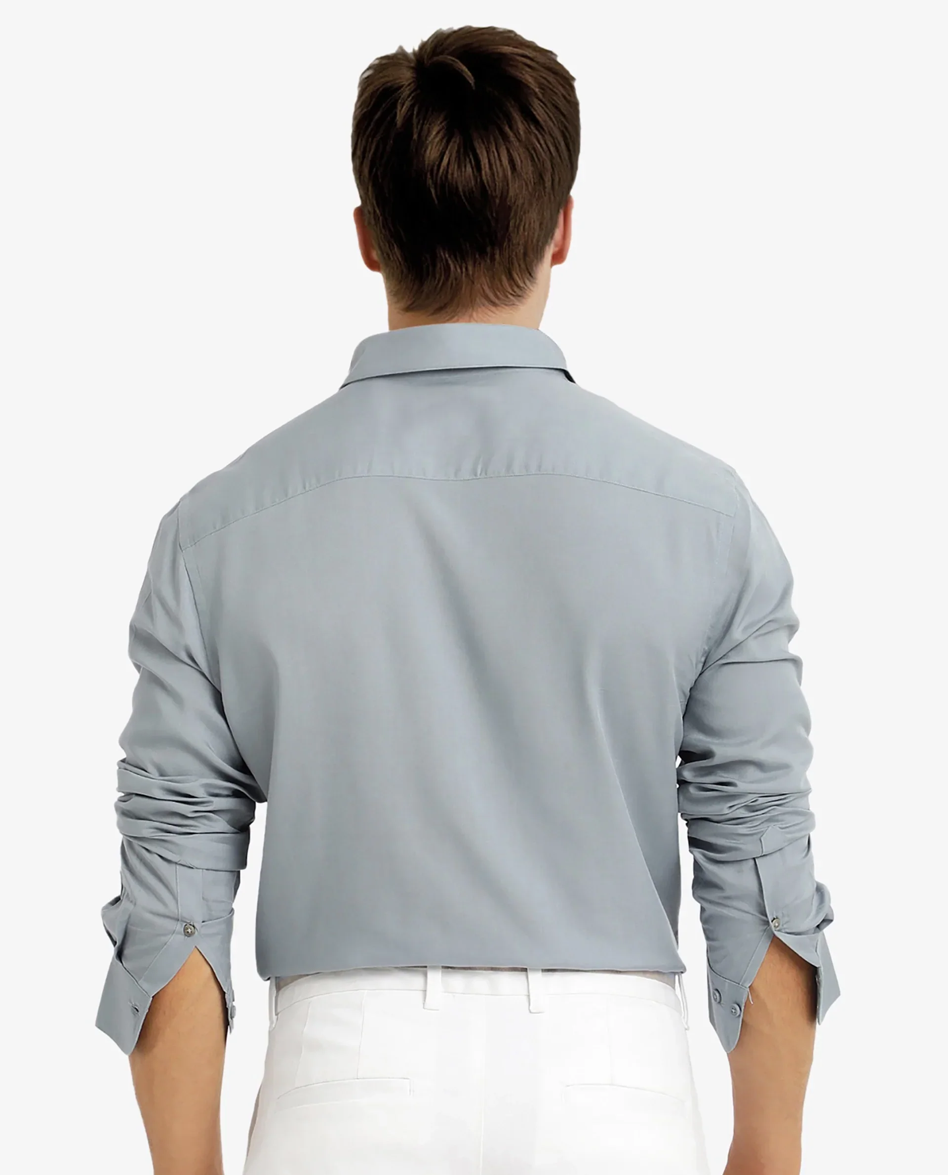 Rare Rabbit Men's Dub Dusky Blue Cotton Plain Regular Fit Full Sleeve Collared Shirt - Image 4