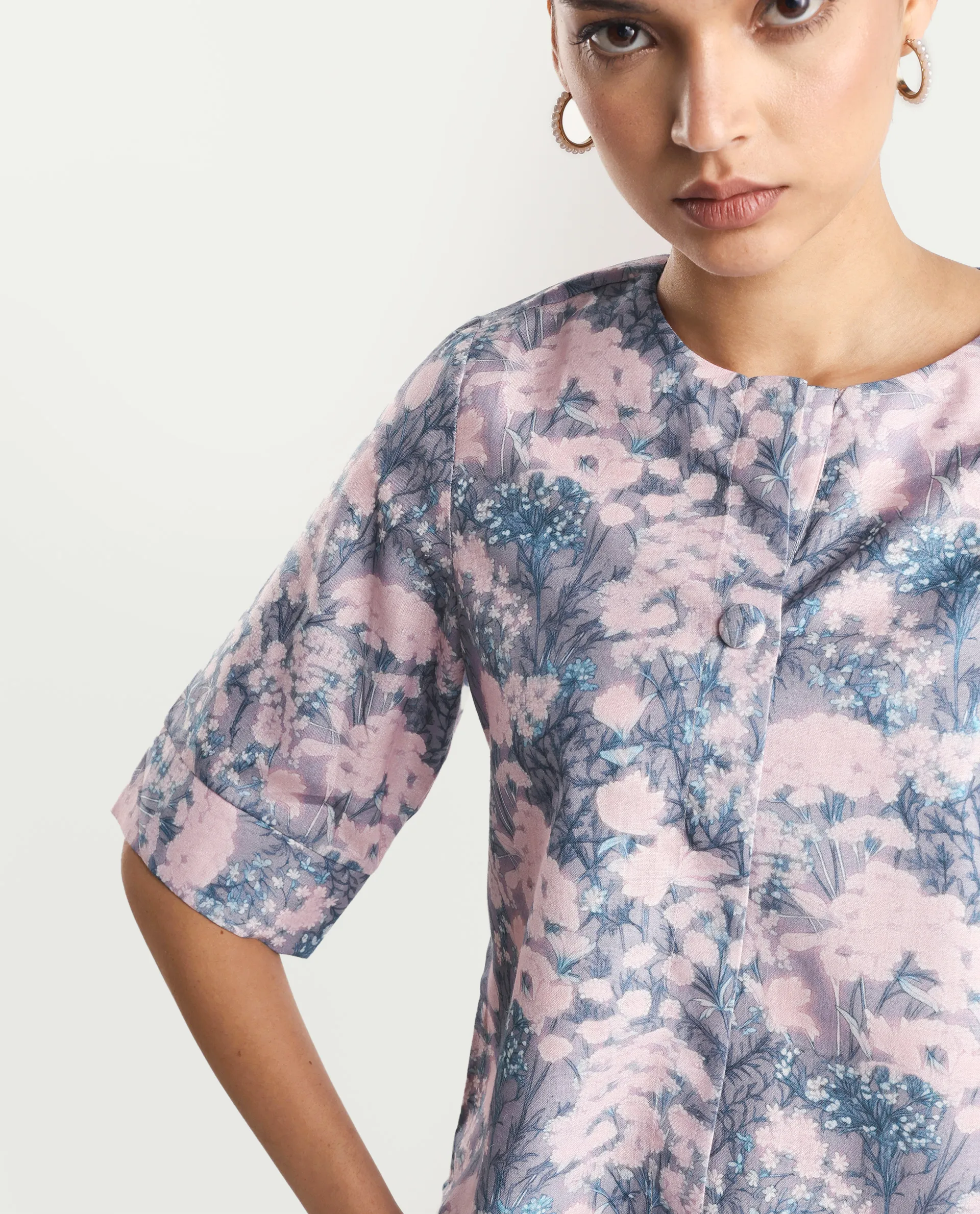 Rareism Women's Duncano Multi Polyester Crew Neck Floral Print Regular Fit Top - Image 2