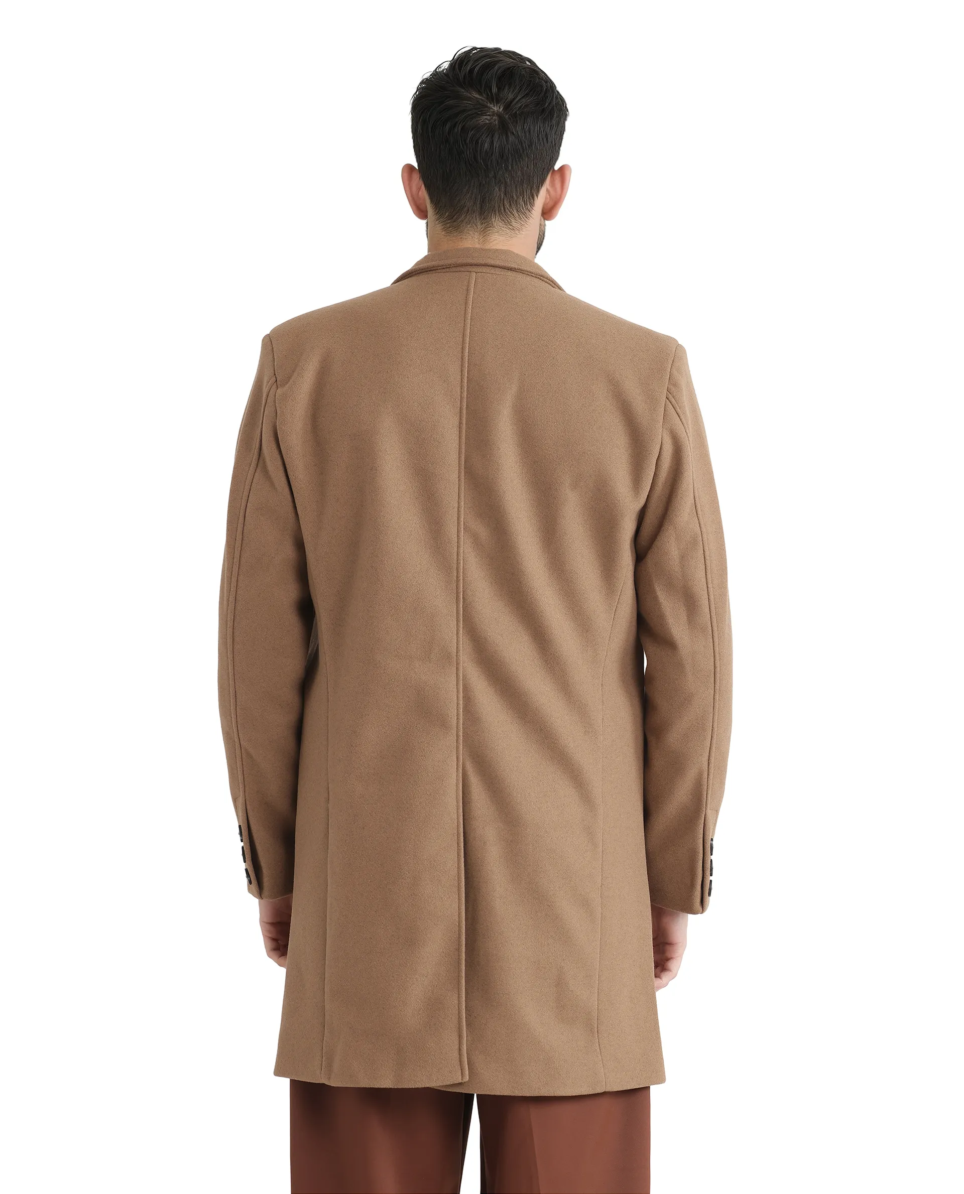 Rare Rabbit Men's Dune-2 Mustard Polyester Plain Relaxed Fit Full Sleeve High Neck Coat - Image 10
