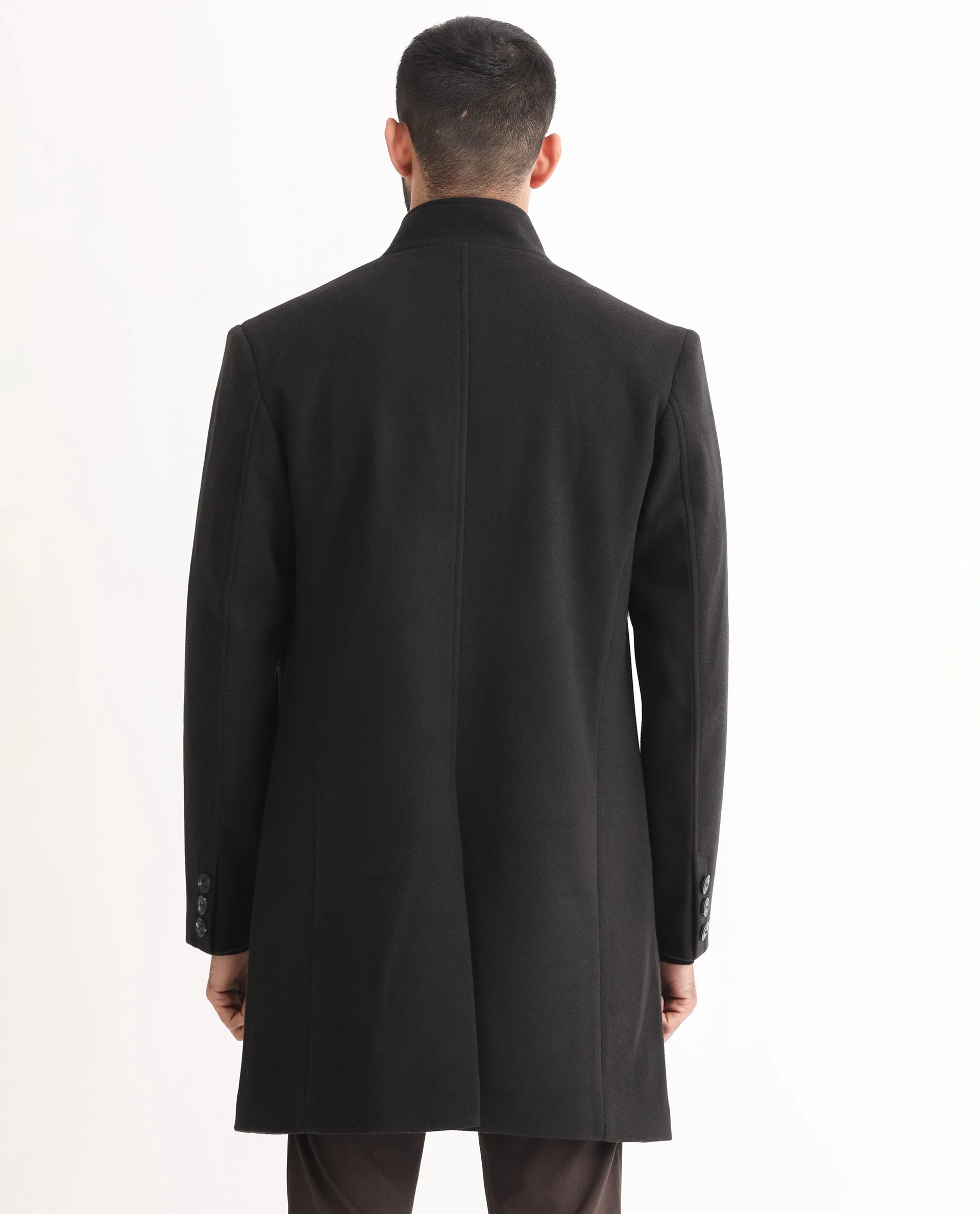 Rare Rabbit Men's Dune Black Polyester Plain Tailored Fit Full Sleeve Mandarin Collar Jacket - Image 12