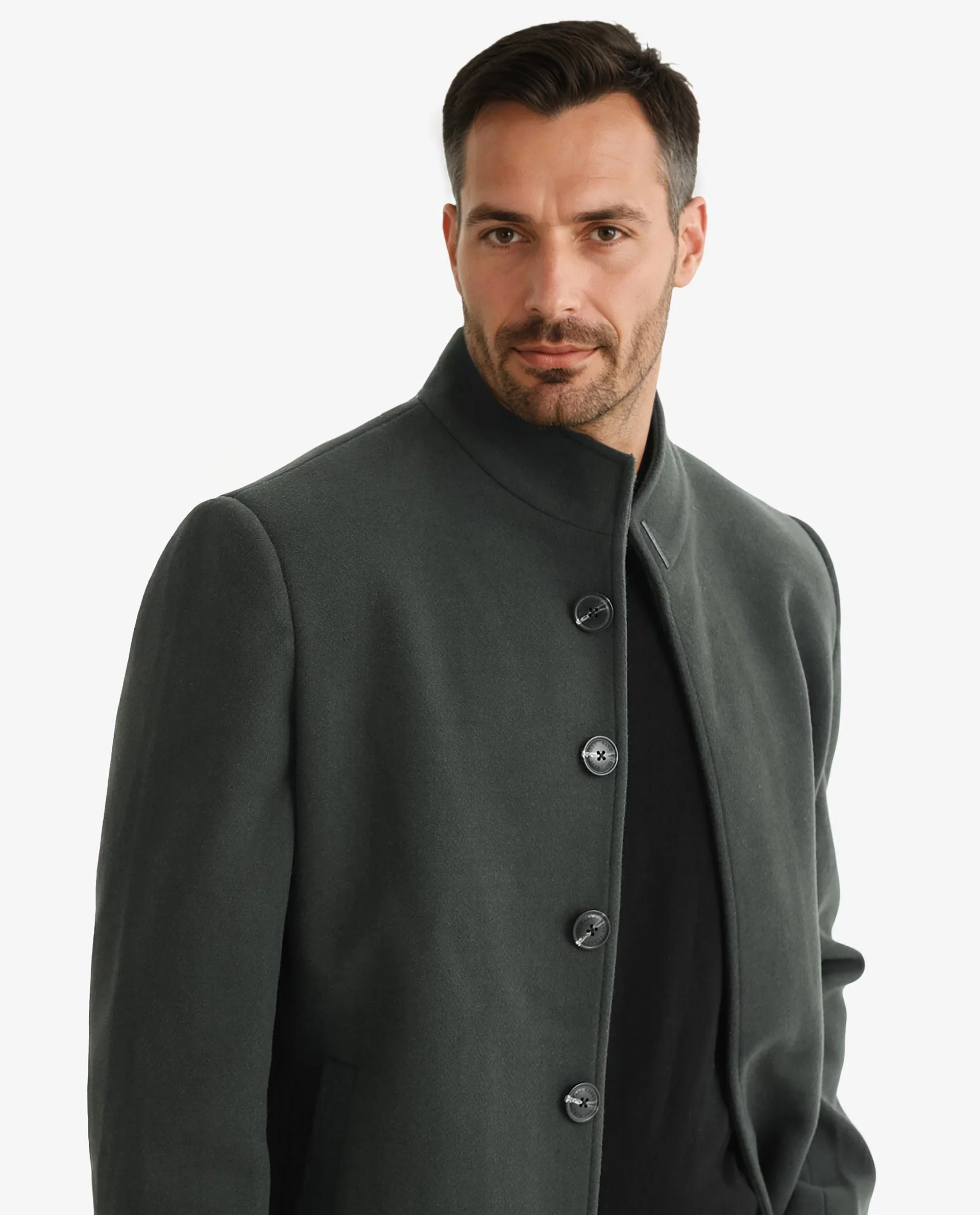 Rare Rabbit Men's Dune Green Polyester Plain Tailored Fit Full Sleeve Mandarin Collar Jacket - Image 7