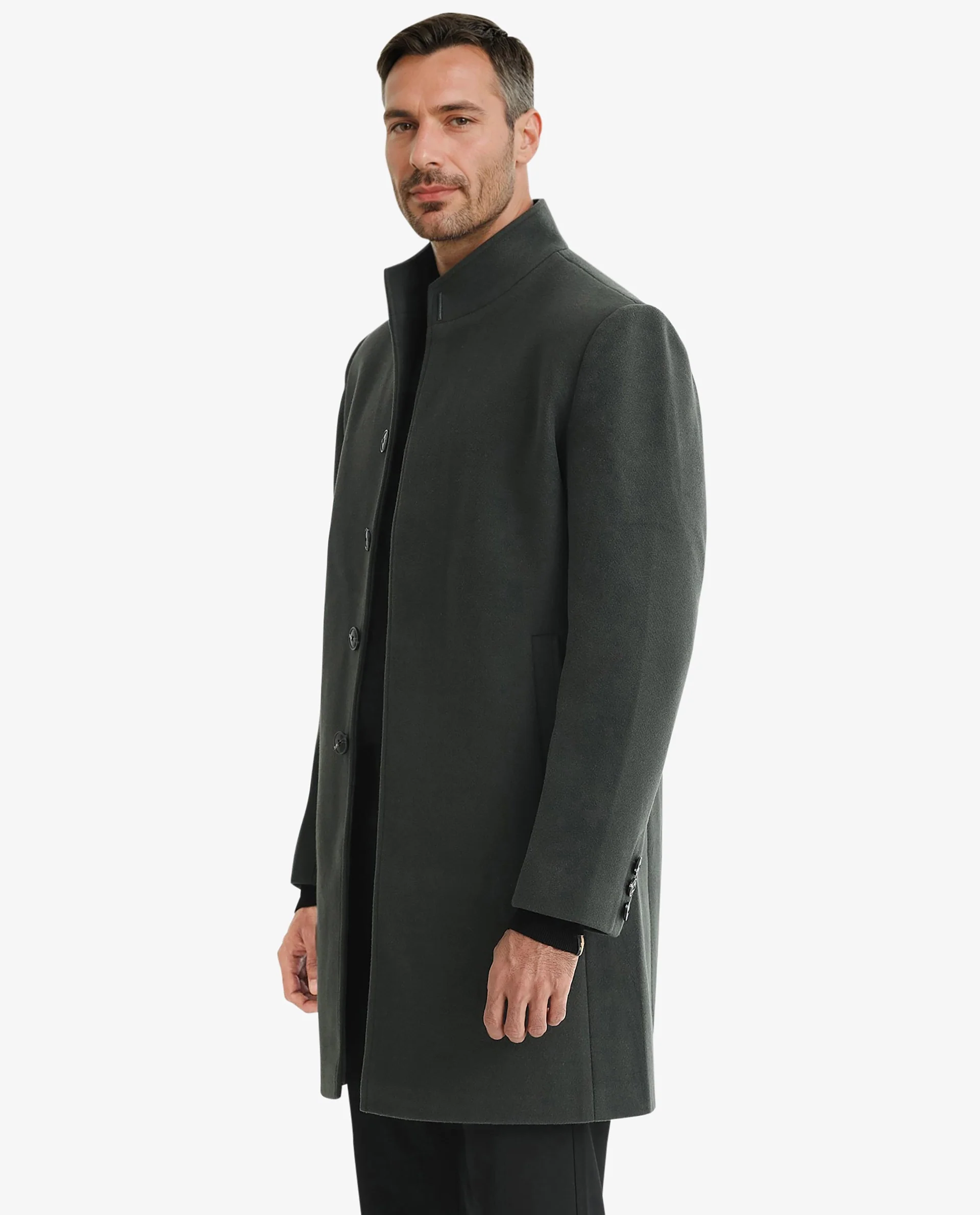 Rare Rabbit Men's Dune Green Polyester Plain Tailored Fit Full Sleeve Mandarin Collar Jacket - Image 9
