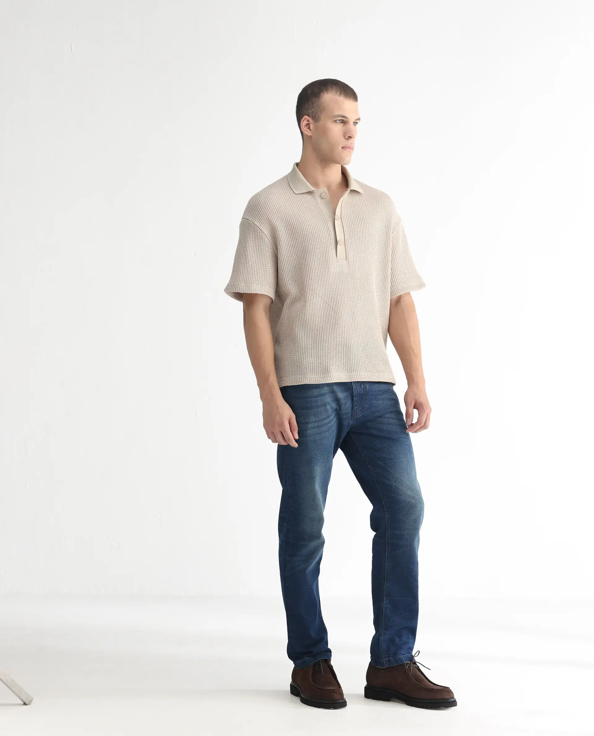 Rare Rabbit Men's Dunker Navy Cotton Plain Hawk Slim Fit Jeans - Image 6