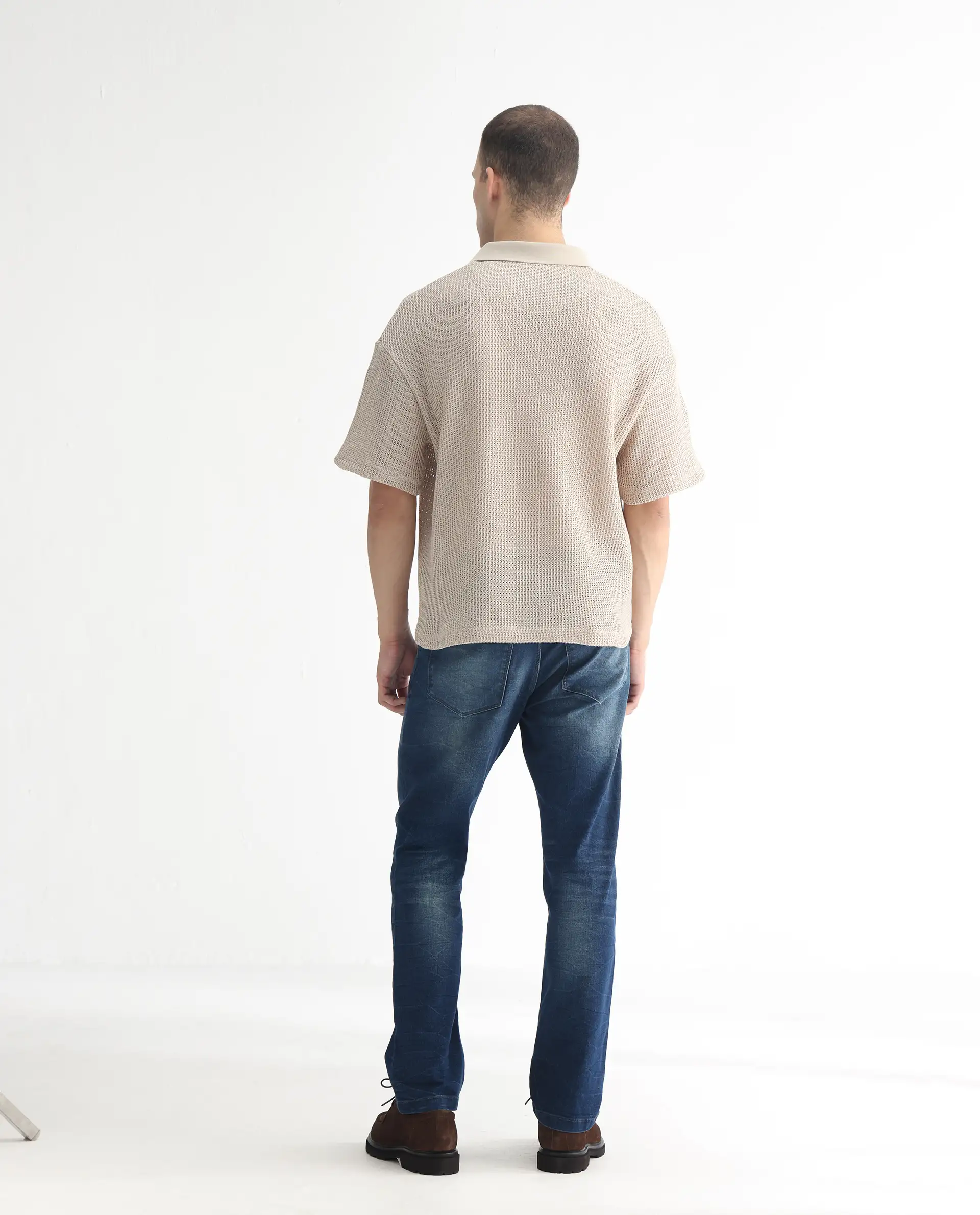 Rare Rabbit Men's Dunker Navy Cotton Plain Hawk Slim Fit Jeans - Image 9