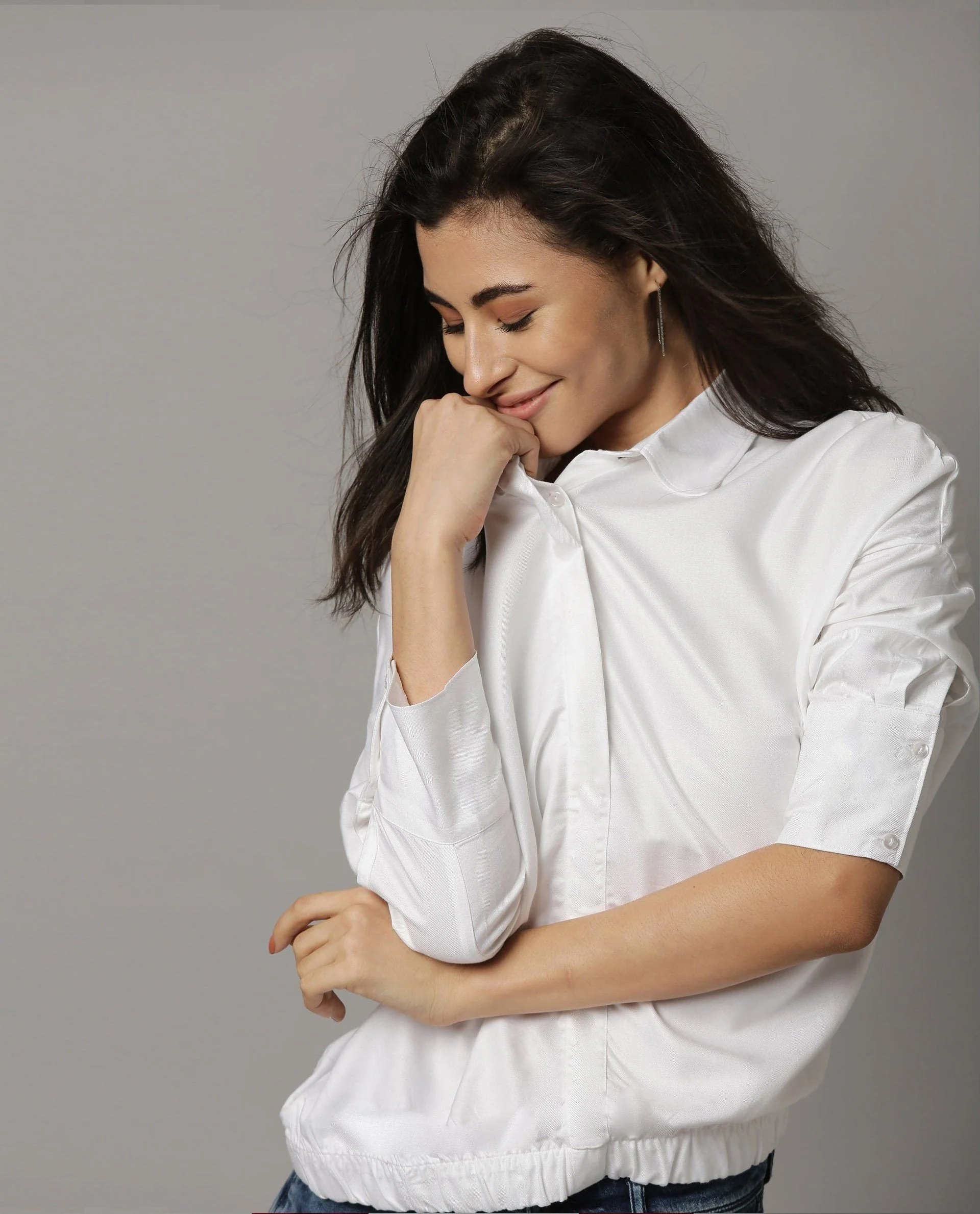 Rareism Women Dupe White Top Short Sleeves Solid