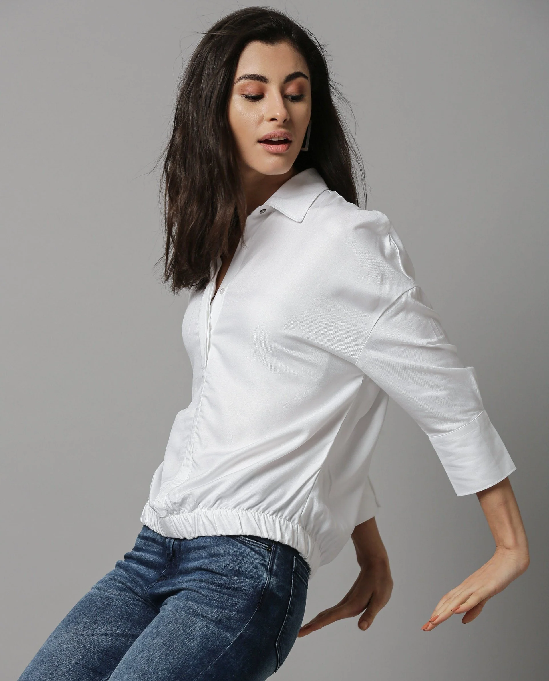 Rareism Women Dupe White Top Short Sleeves Solid - Image 4