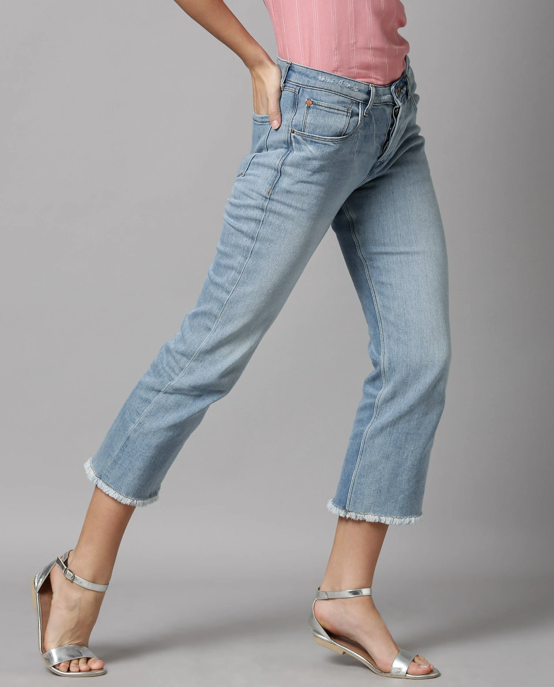 Rareism Women Eagle Blue Jeans Solid TALL STRAIGHT