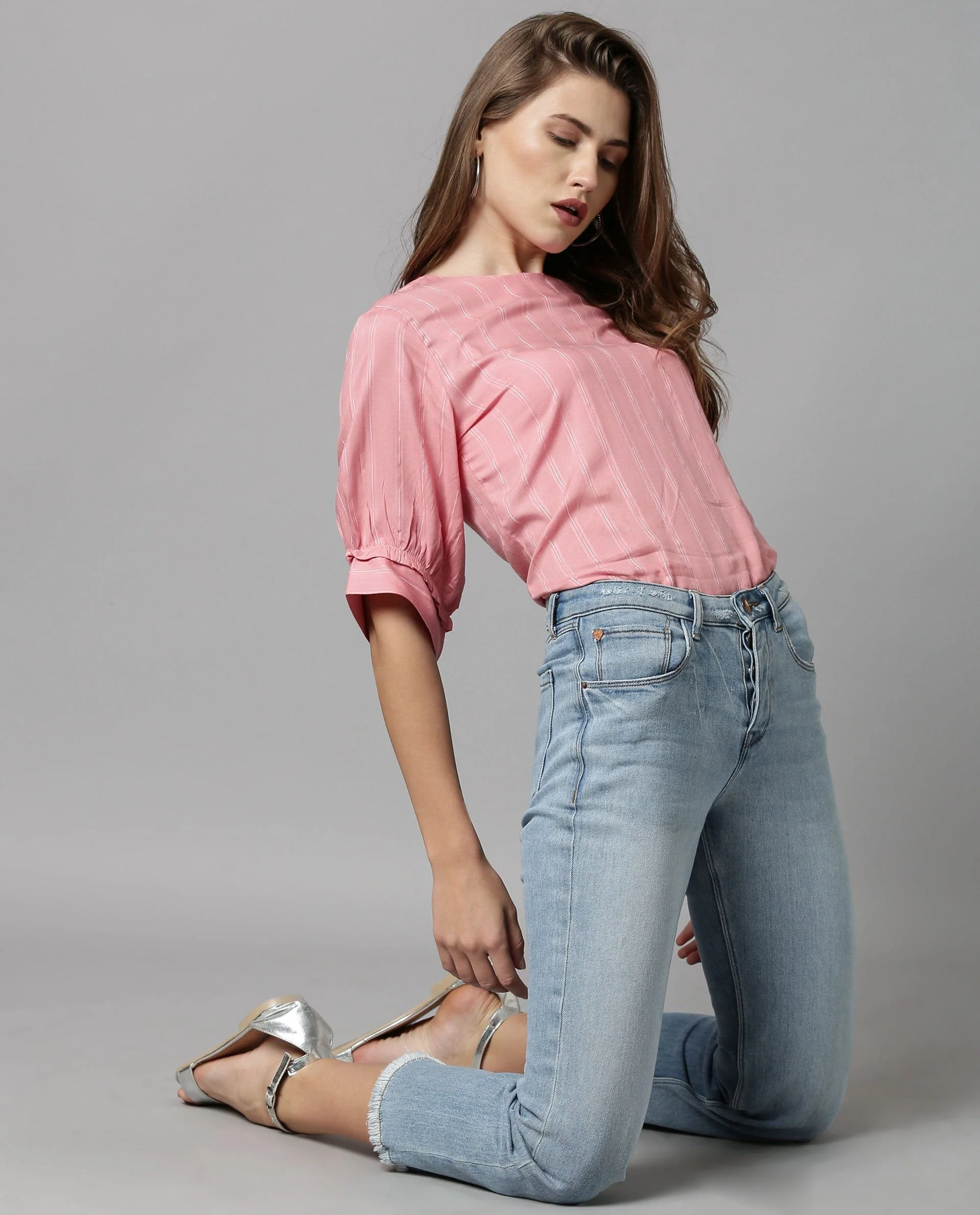 Rareism Women Eagle Blue Jeans Solid TALL STRAIGHT - Image 5