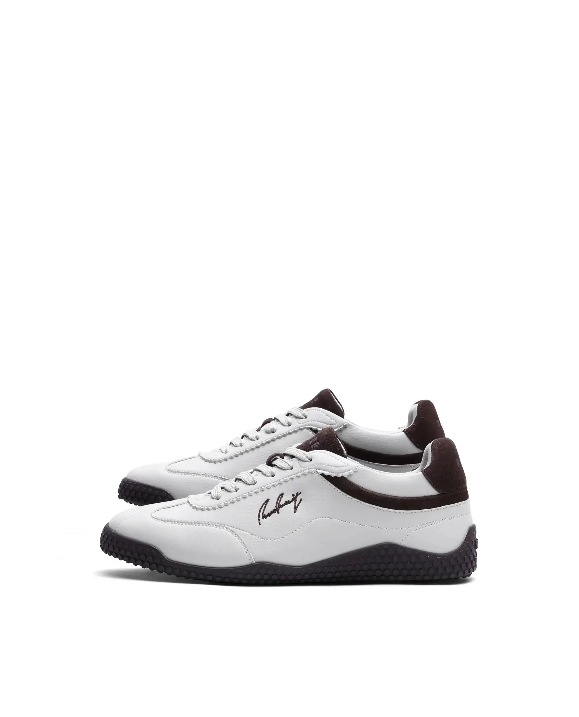 Rare Rabbit Men's Echo Beige Micro Leather Sneaker - Image 2